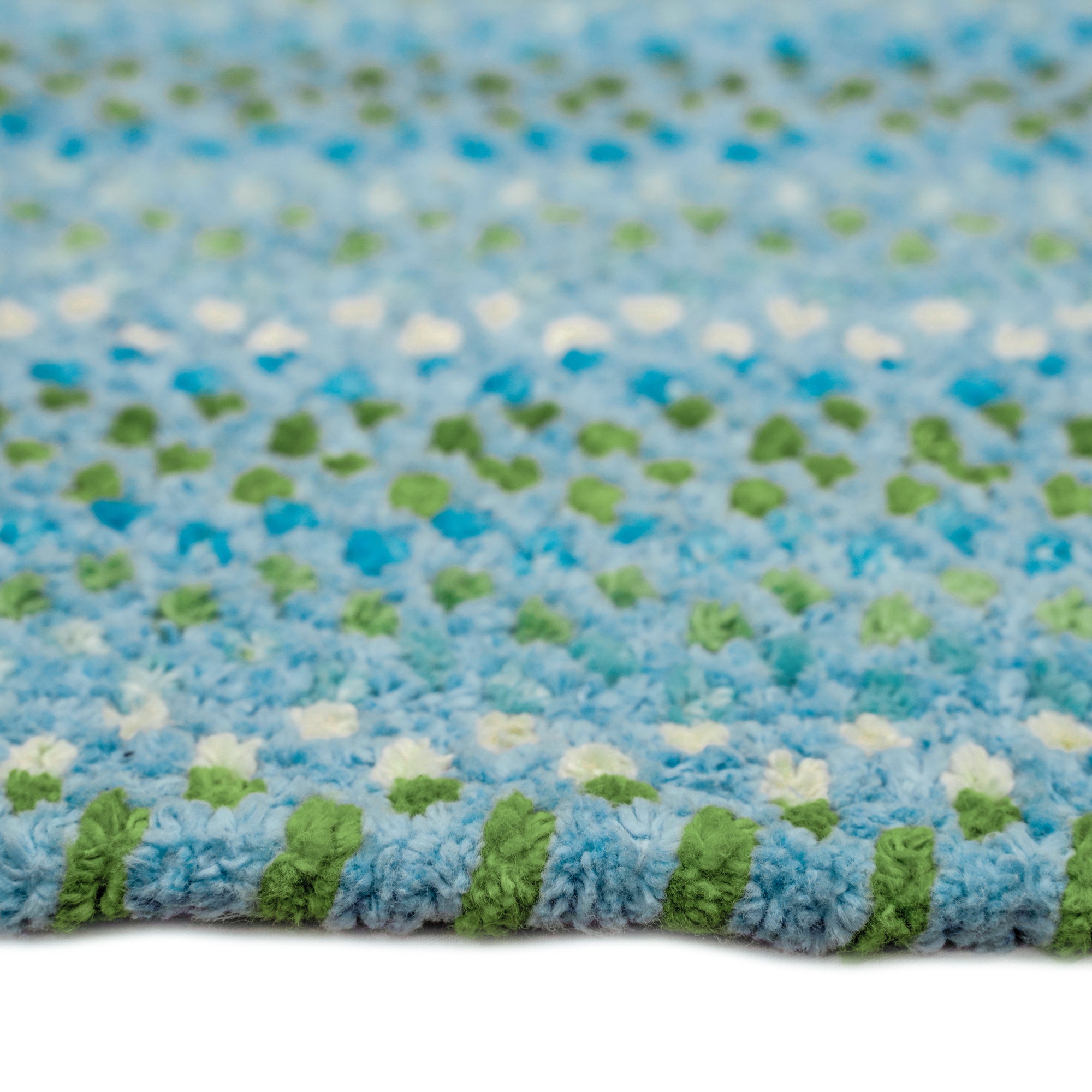 Sailor Boy Deep Blue Sea Braided Rug Vertical Stripe Rectangle image