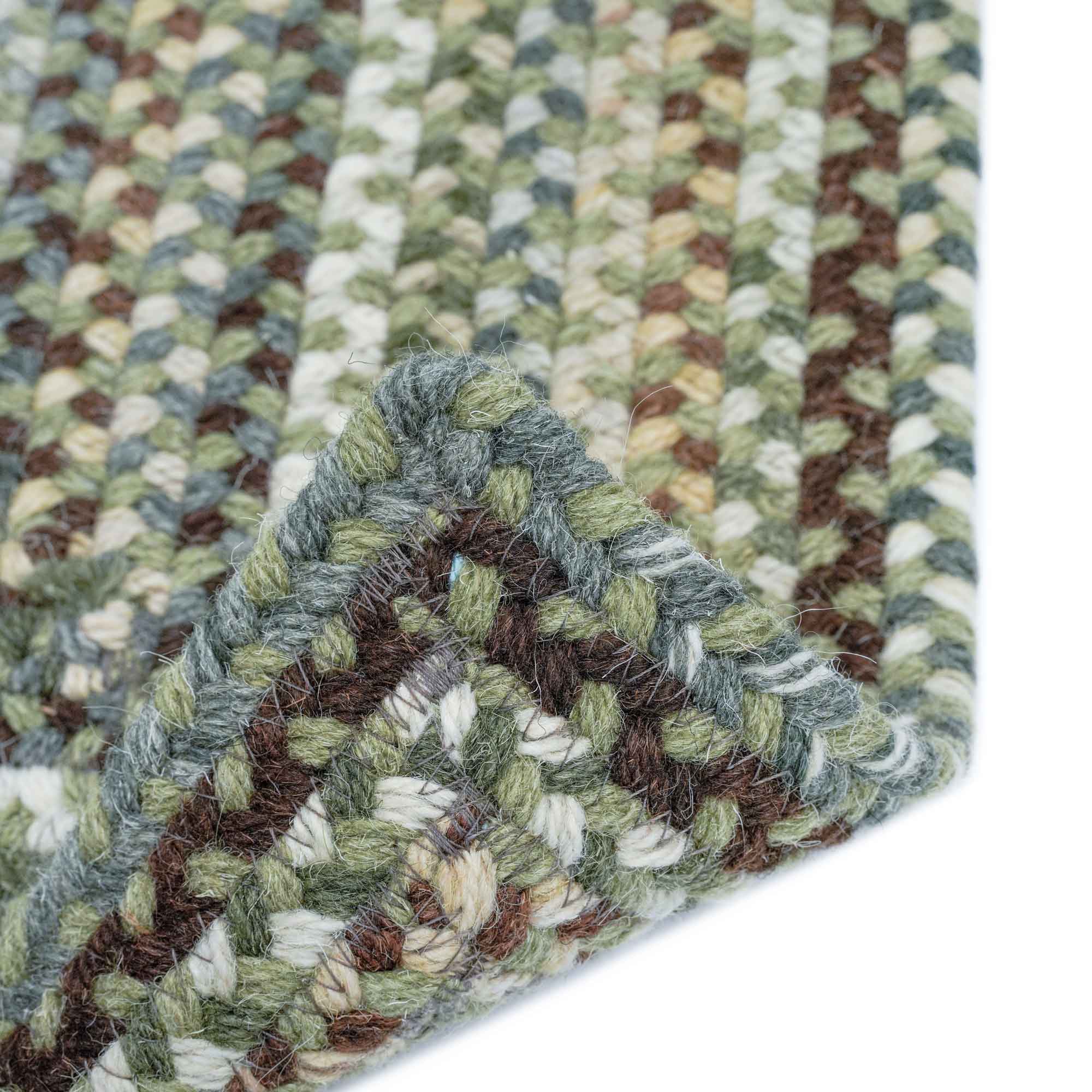 Bear Creek Olive Branch Braided Rug Concentric Rectangle image