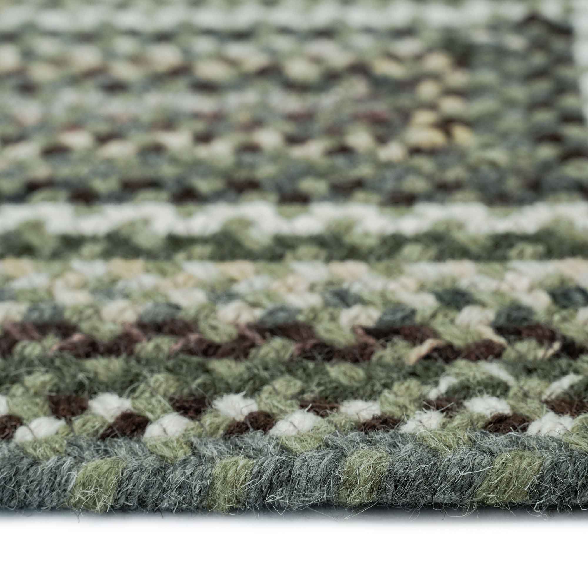 Bear Creek Olive Branch Braided Rug Concentric Rectangle image
