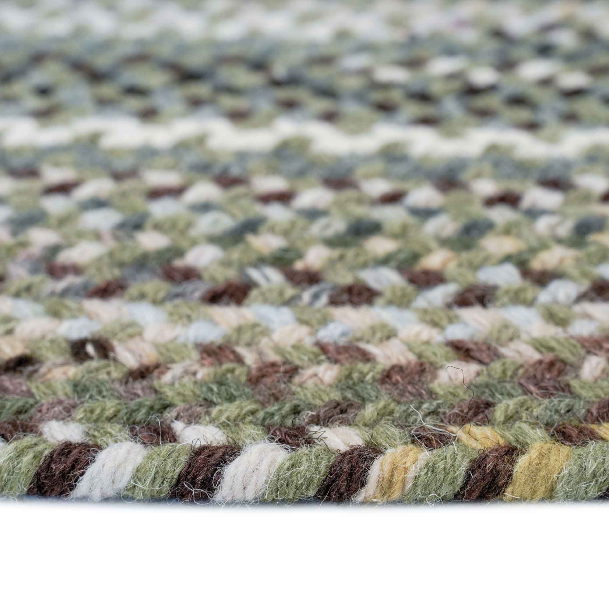 Bear Creek Olive Branch Braided Rug Oval image