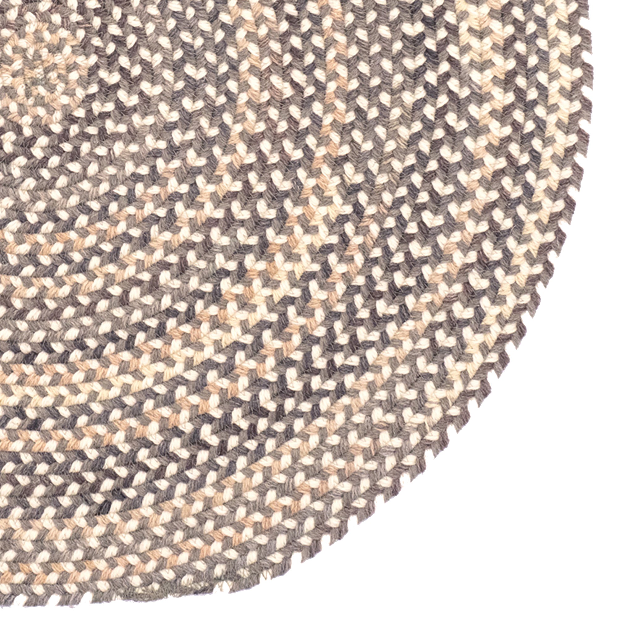 Bear Creek Grey Braided Rug Round image