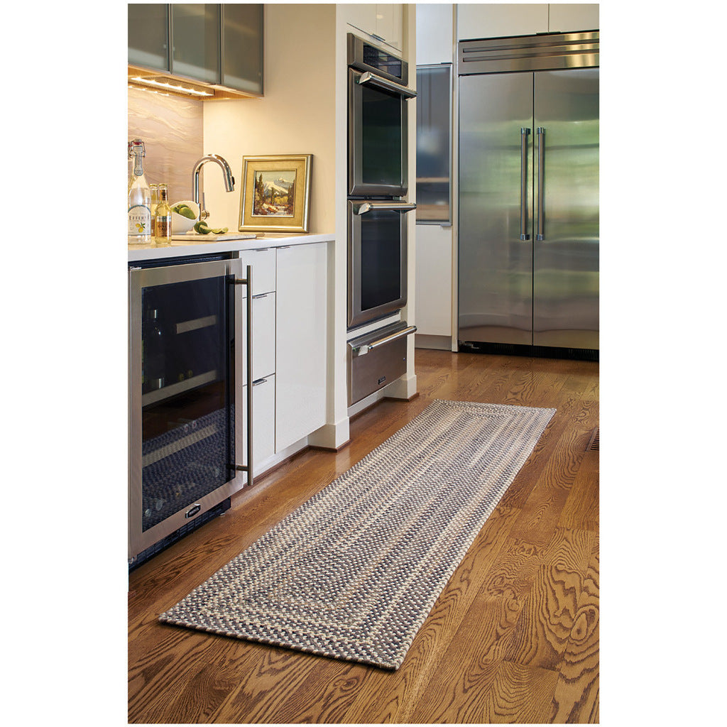 Bear Creek Grey Braided Rug Concentric Rectangle image