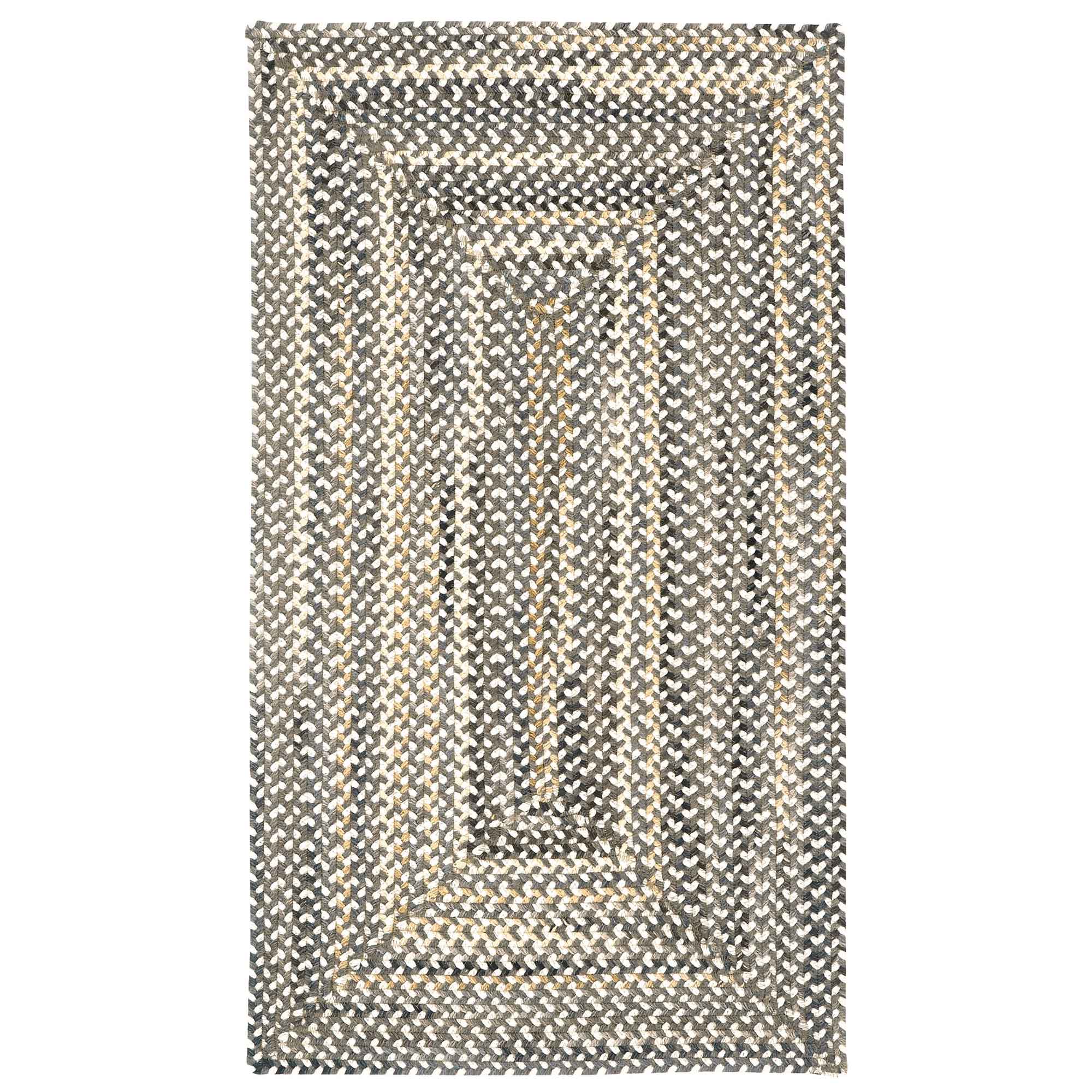 Bear Creek Grey Braided Rug Concentric Rectangle image