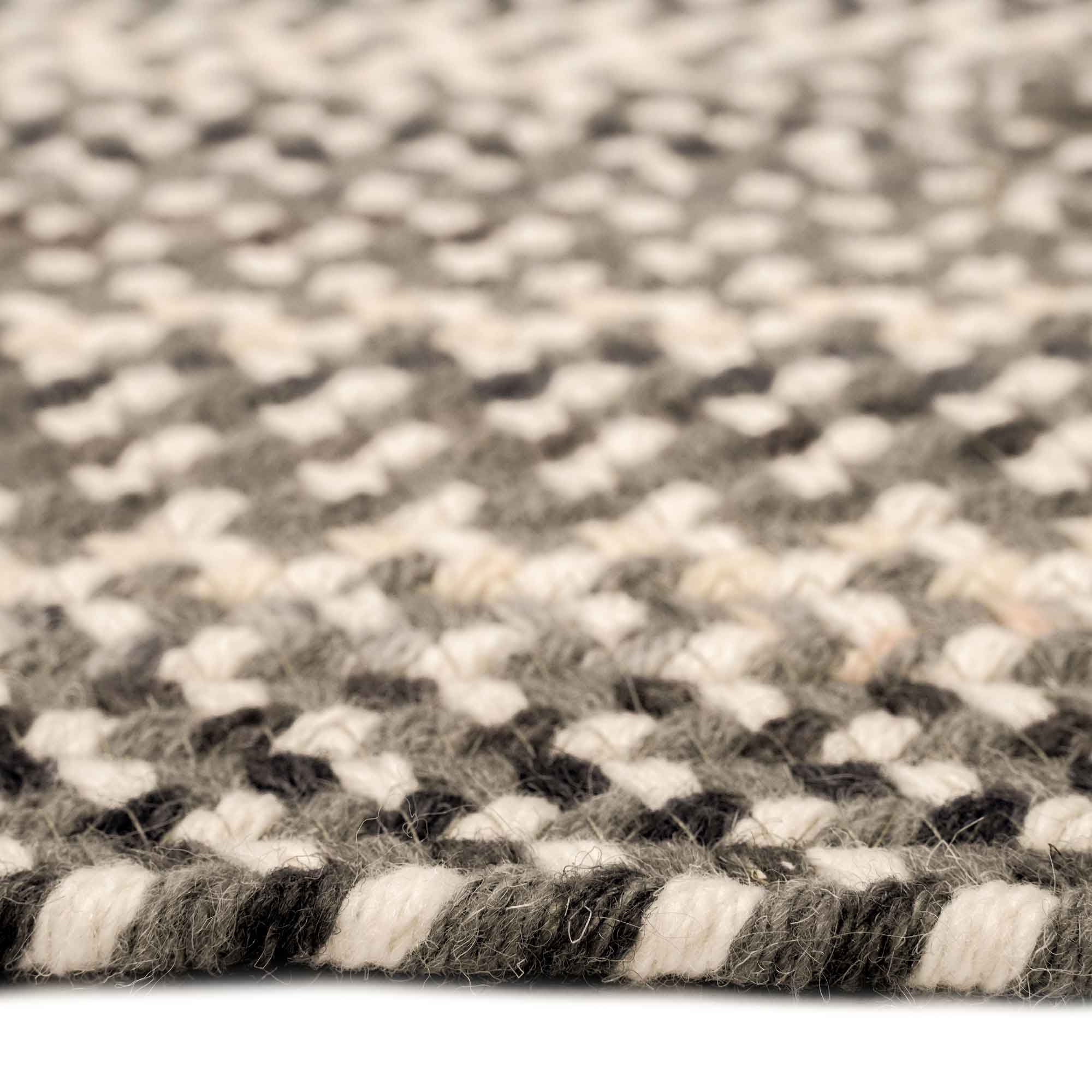 Bear Creek Grey Braided Rug Concentric Rectangle image