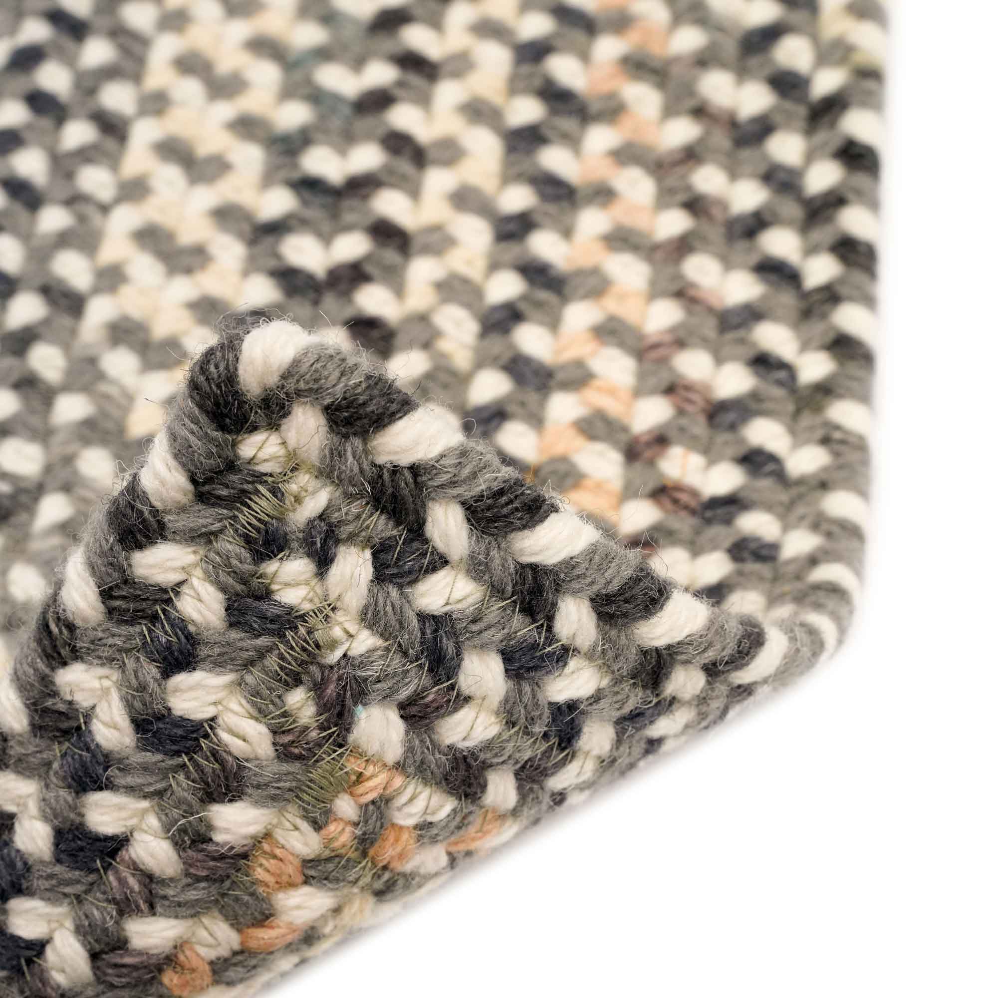Bear Creek Grey Braided Rug Vertical Stripe Rectangle image