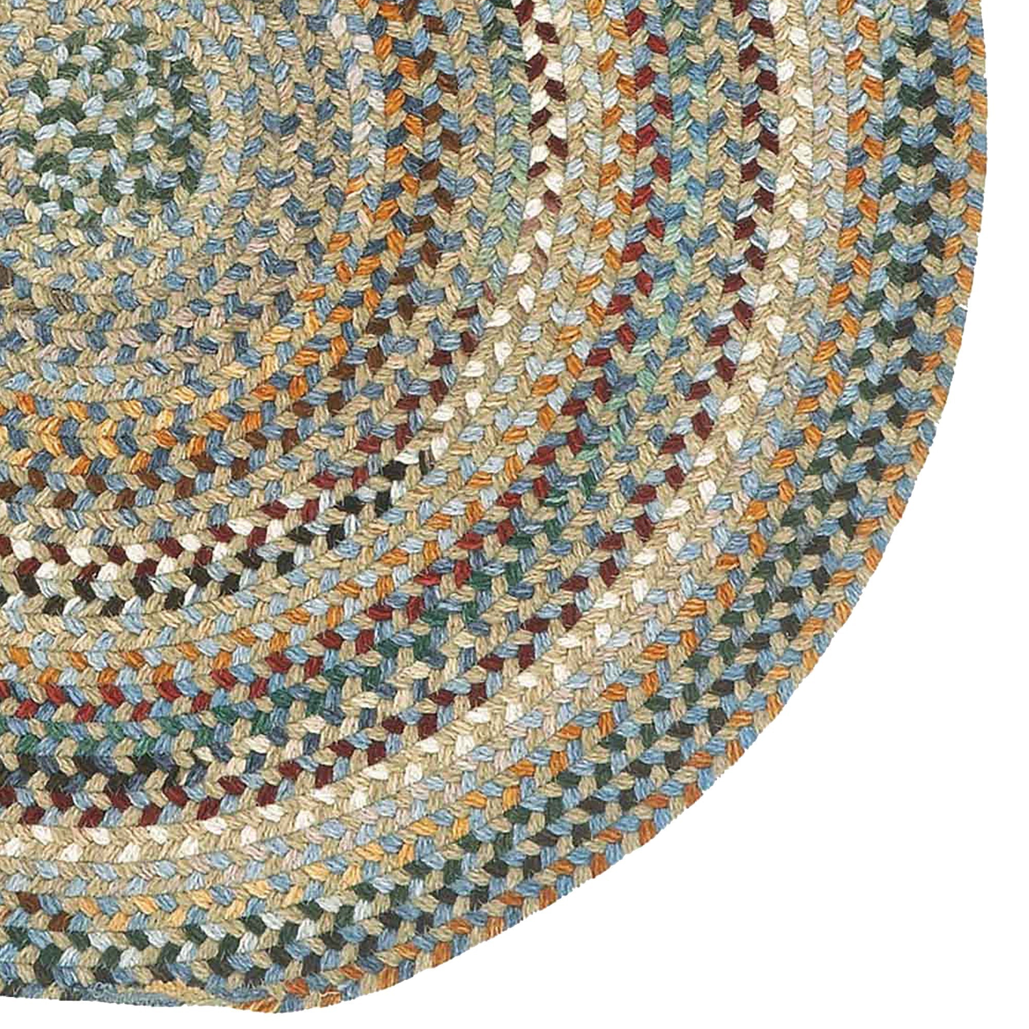 Bear Creek Misty Blue Braided Rug Round image