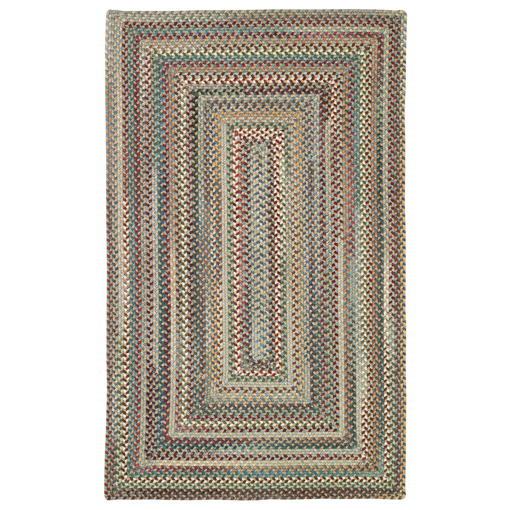 Bear Creek Misty Blue Braided Rug Concentric Rectangle image