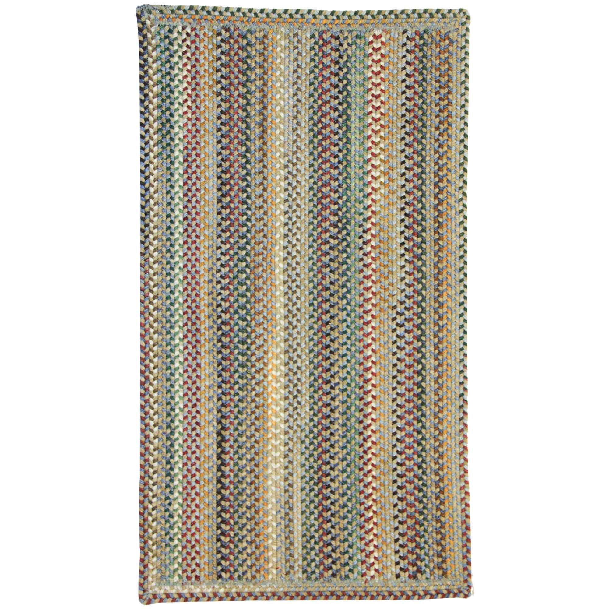 Bear Creek Misty Blue Braided Rug Vertical Stripe Rectangle image