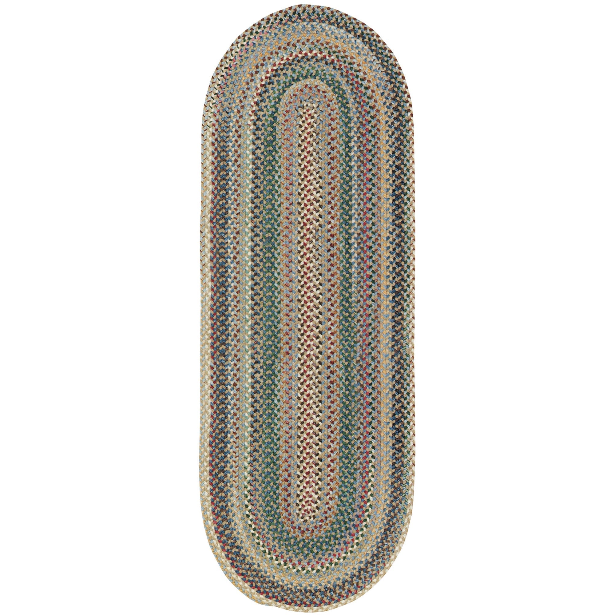 Bear Creek Misty Blue Braided Rug Oval image
