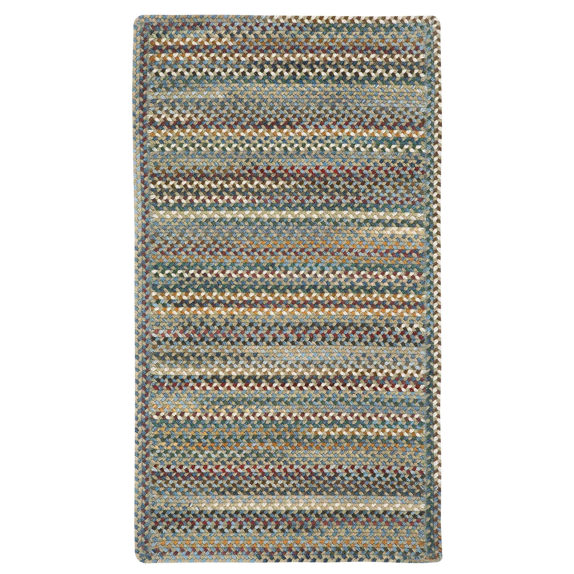 Bear Creek Misty Blue Braided Rug Cross Sewn Rectangle image