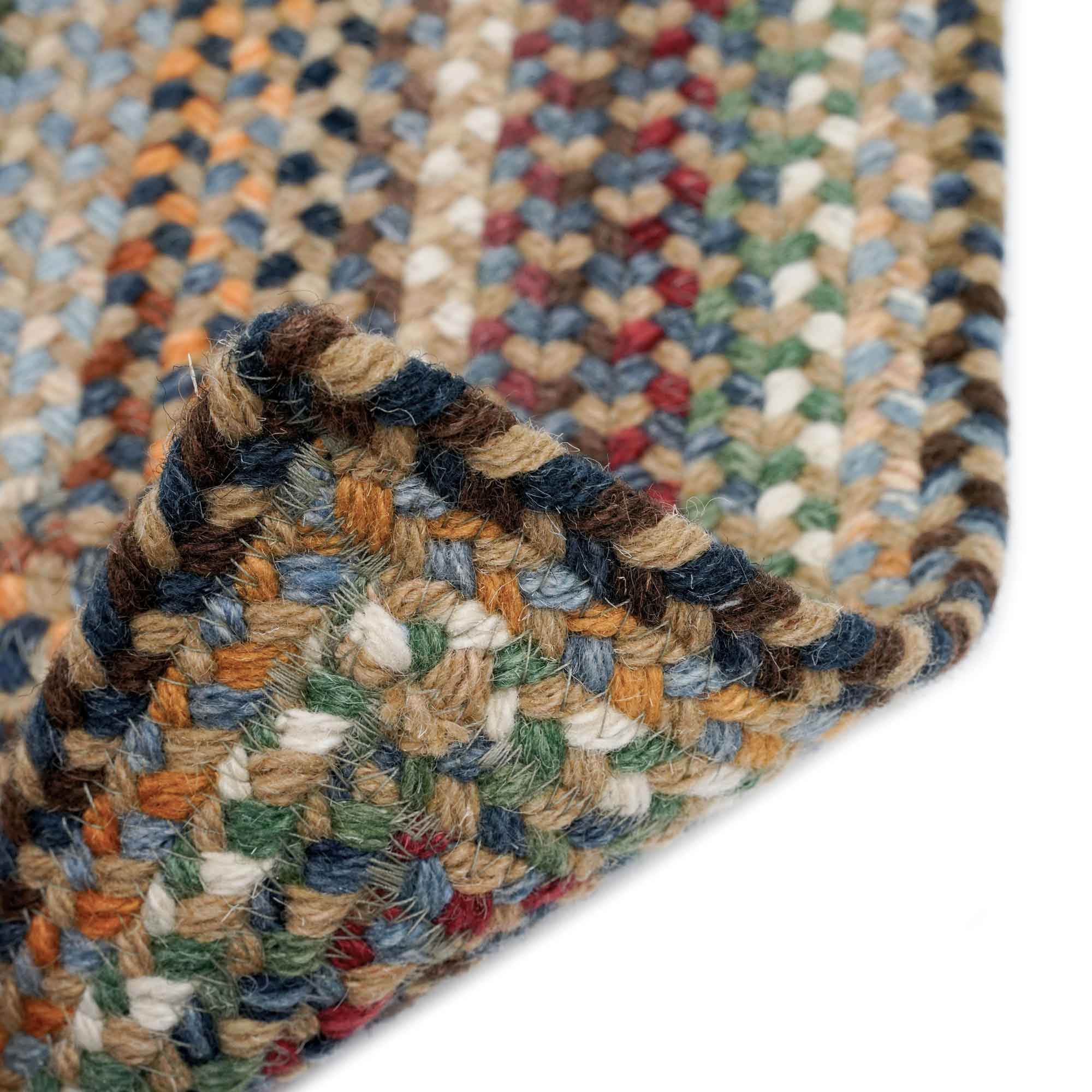 Bear Creek Misty Blue Braided Rug Cross Sewn Rectangle image