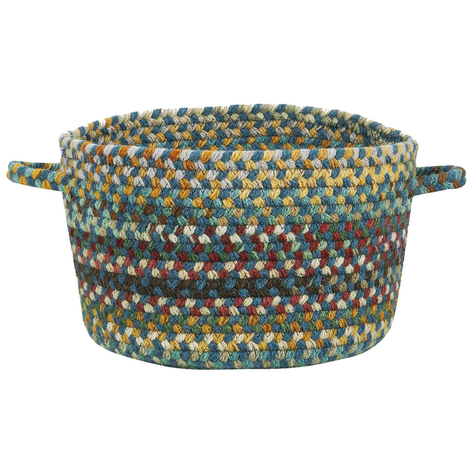 Bear Creek Deep Blue Braided Rug Basket image