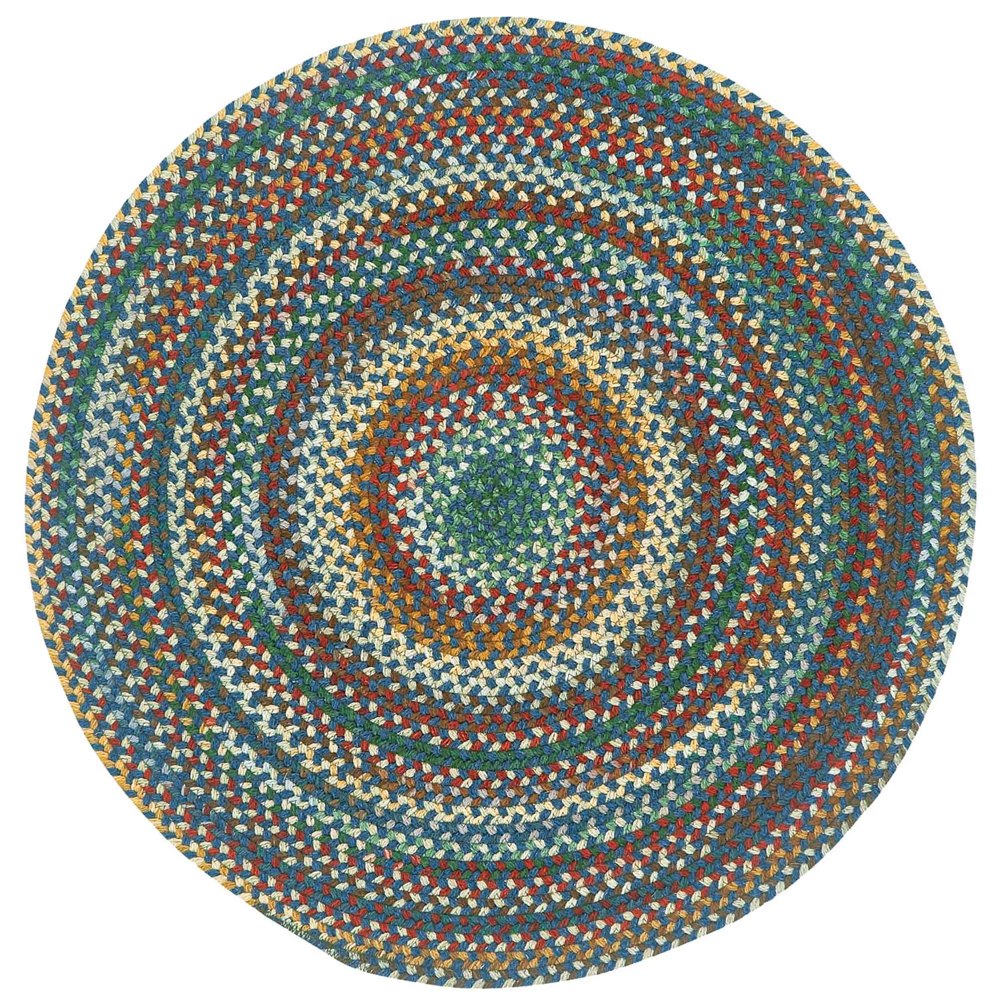 Bear Creek Deep Blue Braided Rug Round image