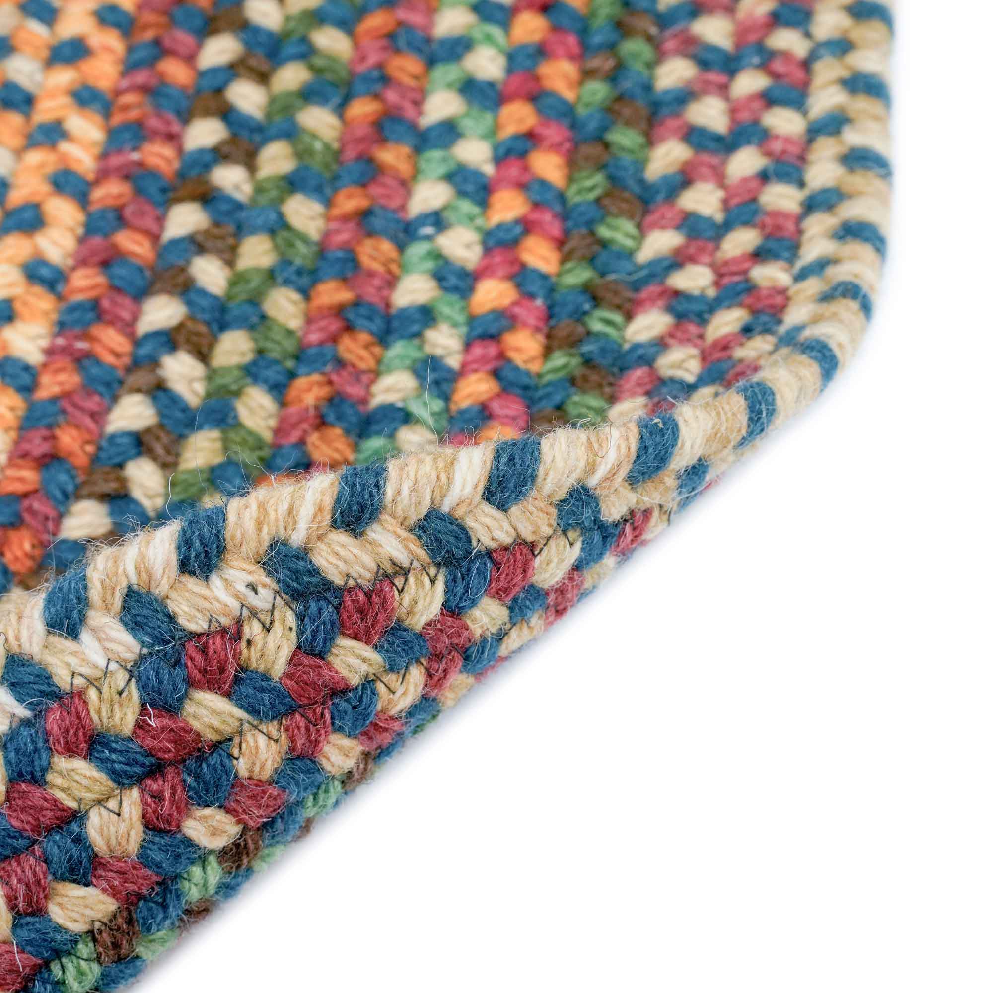 Bear Creek Deep Blue Braided Rug Round image