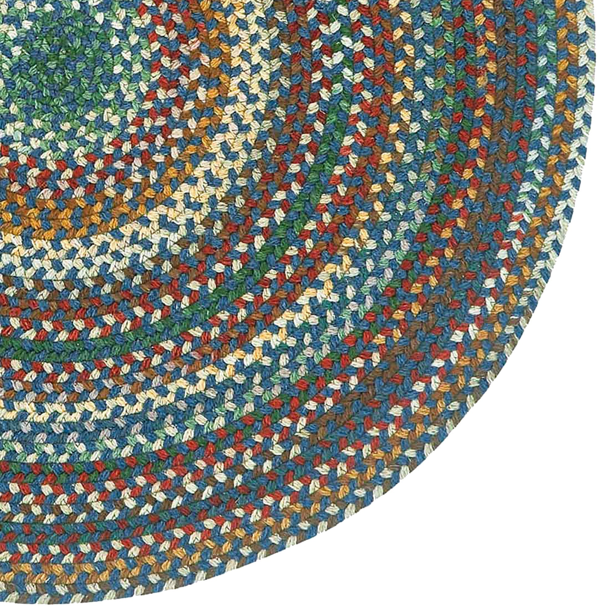 Bear Creek Deep Blue Braided Rug Round image