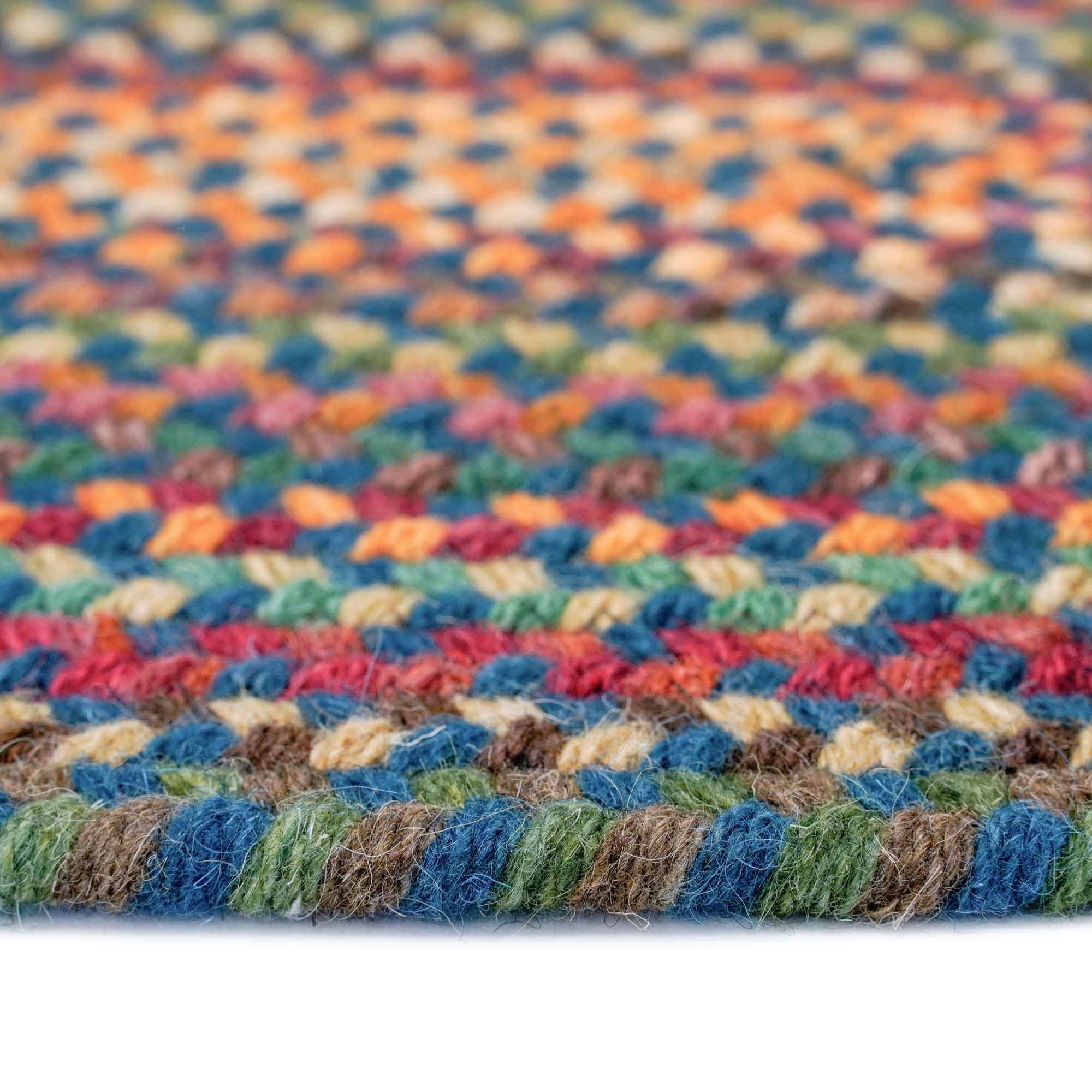 Bear Creek Deep Blue Braided Rug Round image