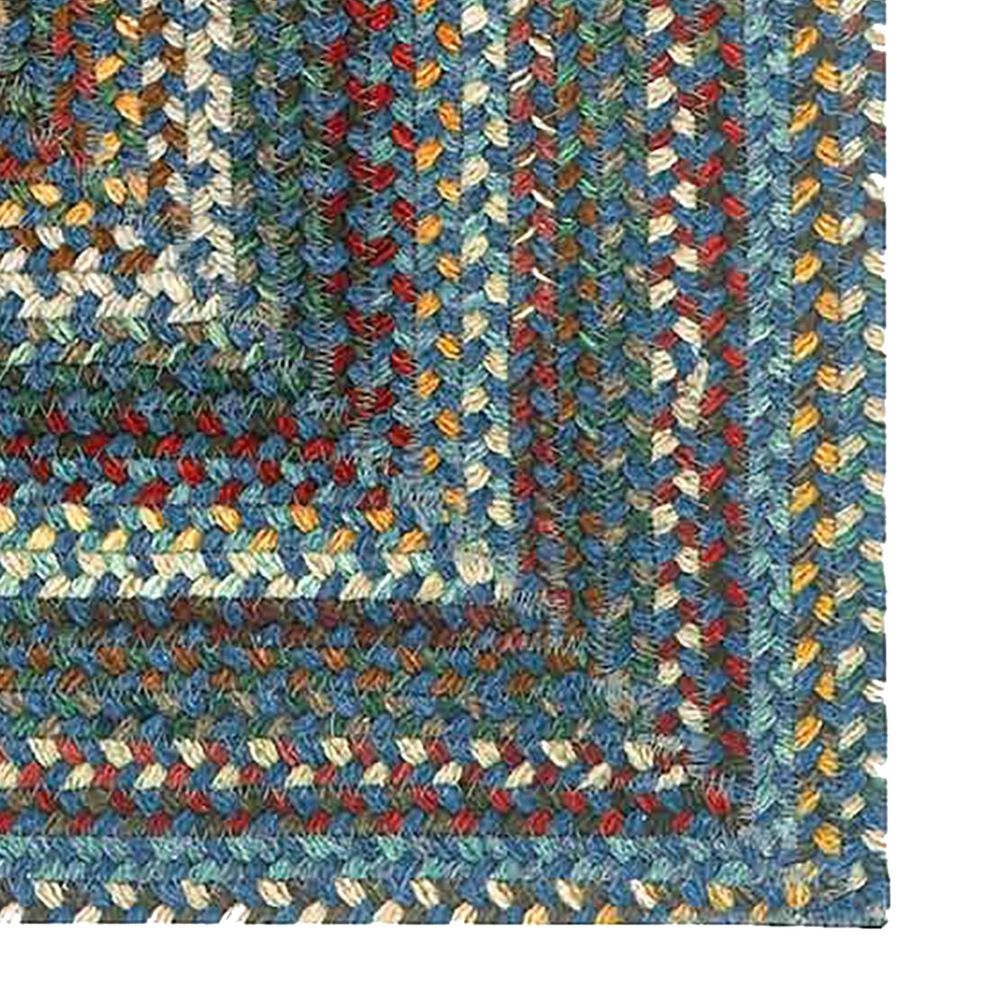 Bear Creek Deep Blue Braided Rug Concentric Rectangle image