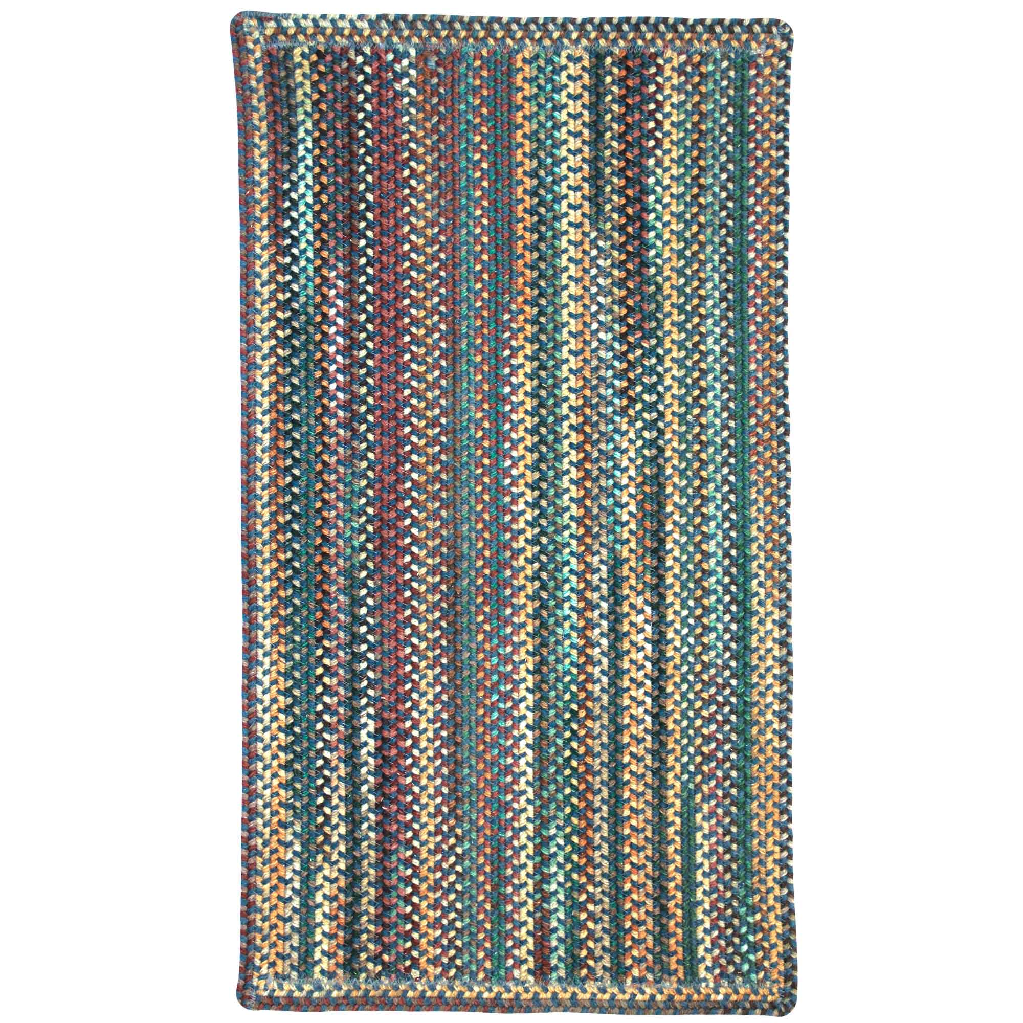 Bear Creek Deep Blue Braided Rug Vertical Stripe Rectangle image
