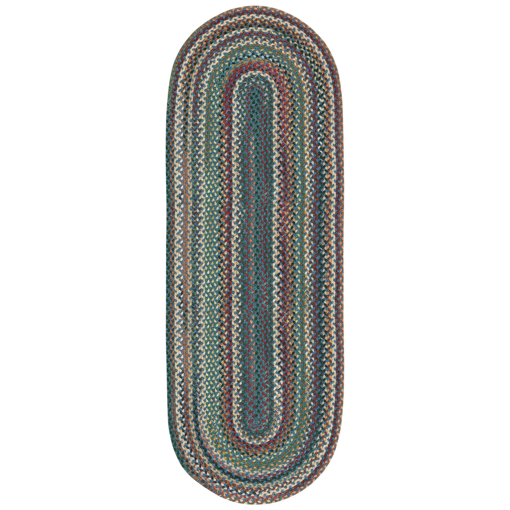 Bear Creek Deep Blue Braided Rug Oval image