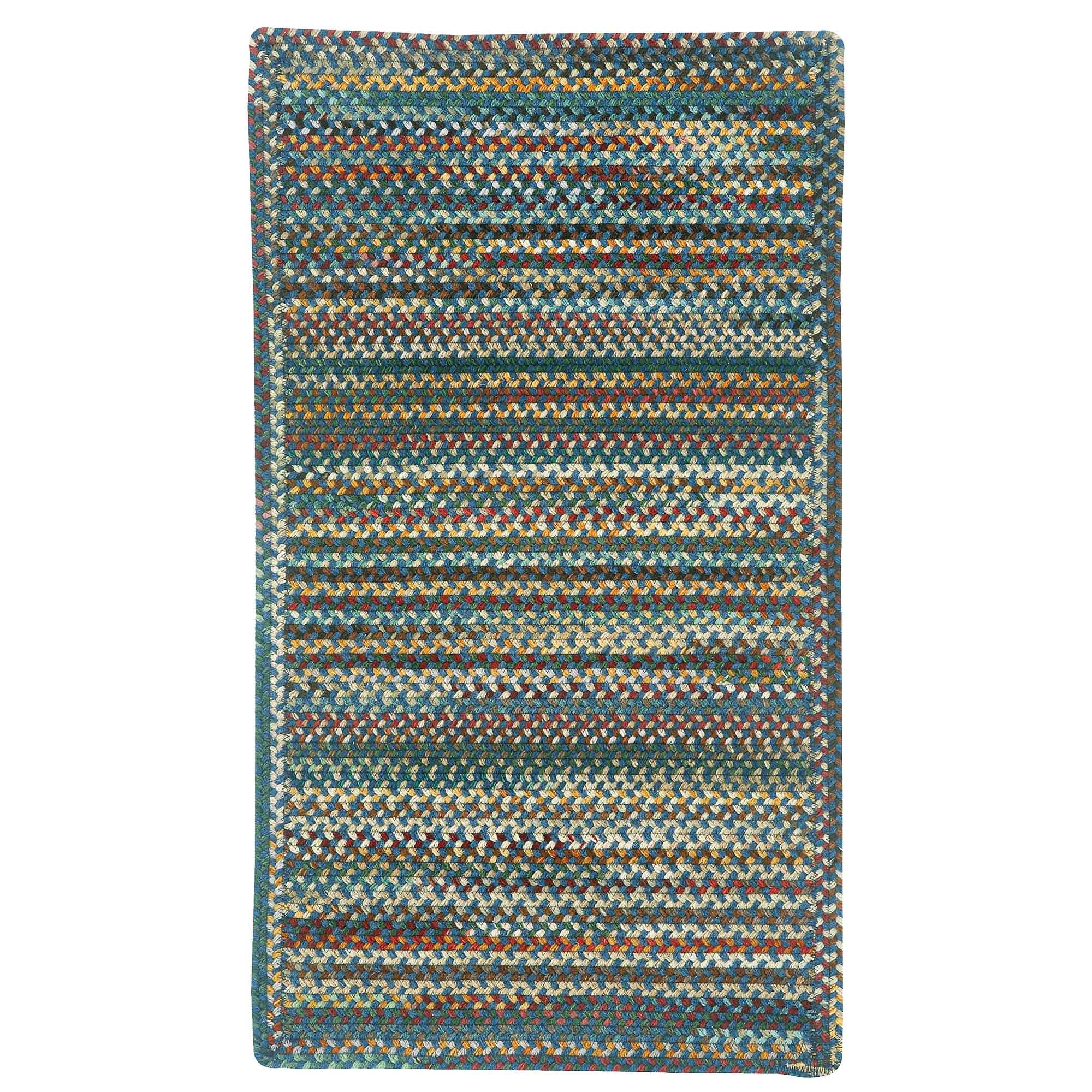 Bear Creek Deep Blue Braided Rug Cross Sewn Rectangle image