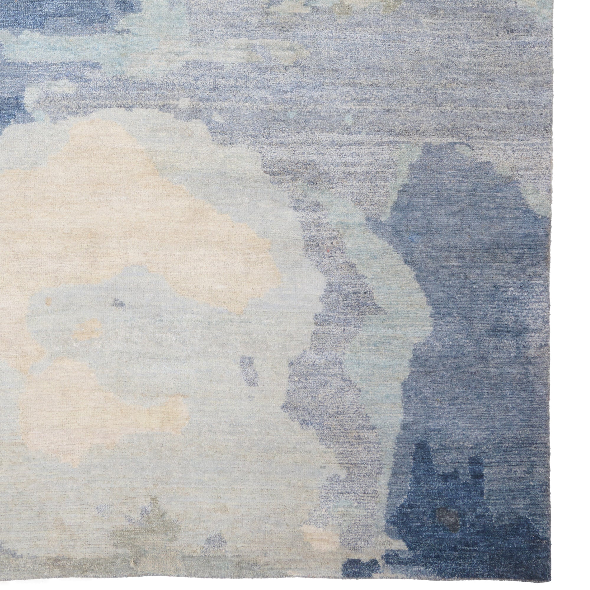 Aquarelles Bleu Hand Knotted Rug Rectangle image