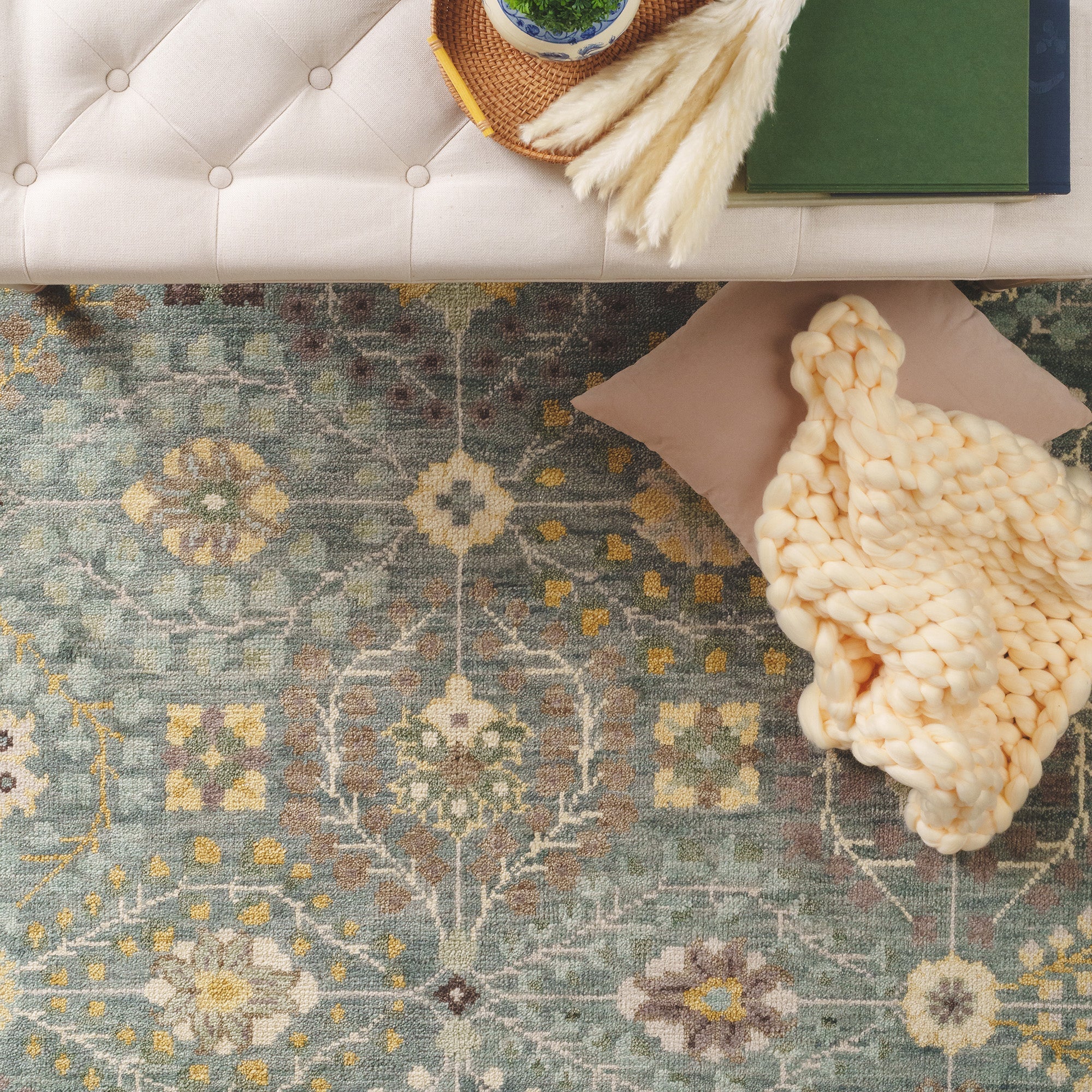 Kerrington-Eisley Robin's Egg Hand Knotted Rug Rectangle image