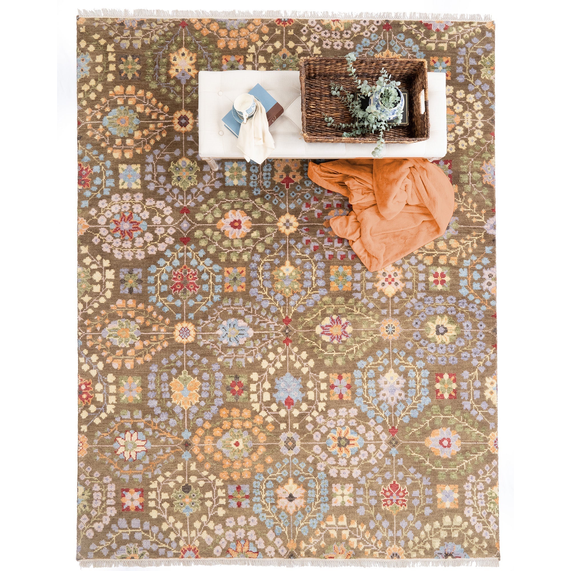 Kerrington-Eisley Olive Multi Hand Knotted Rug Rectangle image
