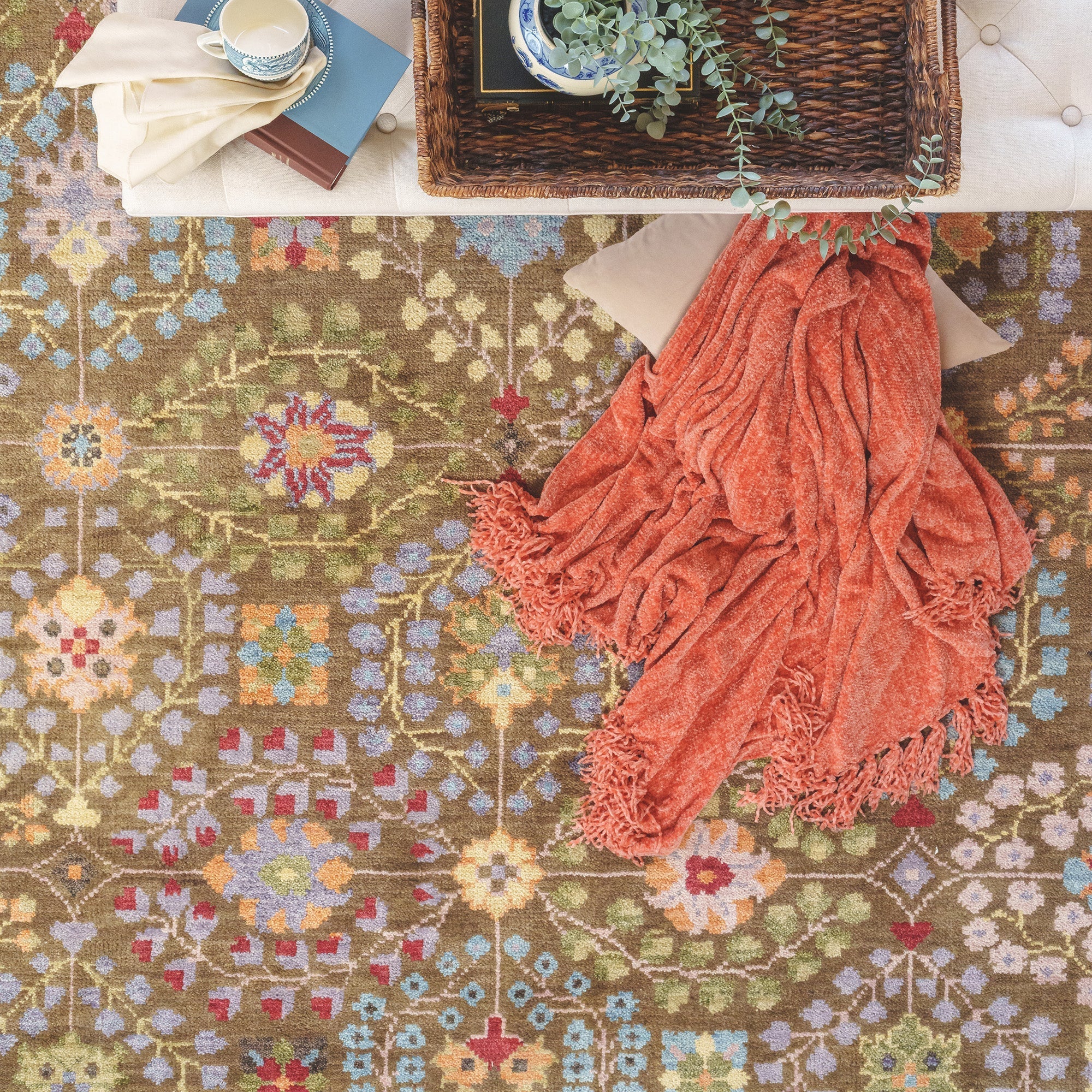 Kerrington-Eisley Olive Multi Hand Knotted Rug Rectangle image