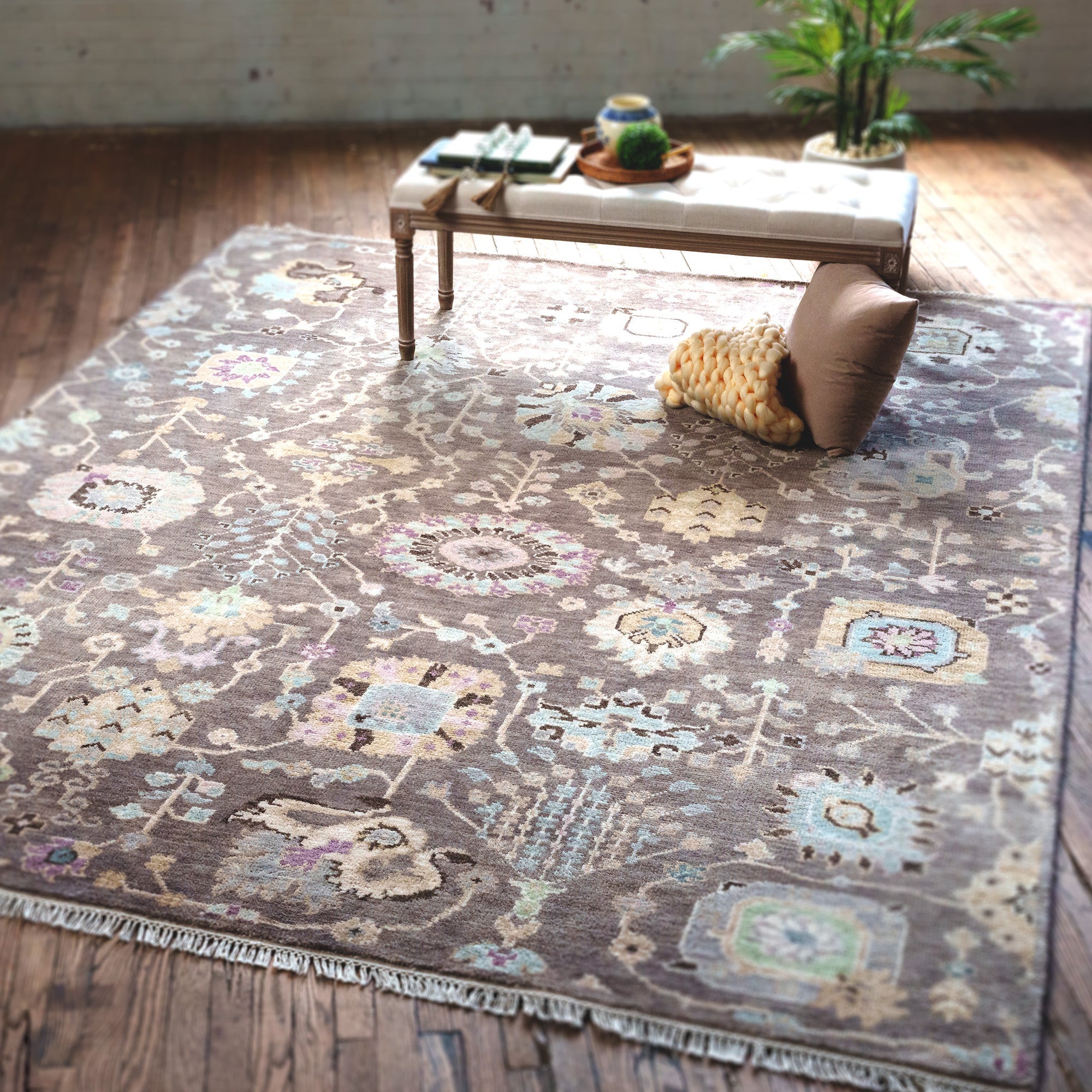 Kerrington-Newbury Mushroom Hand Knotted Rug Rectangle image