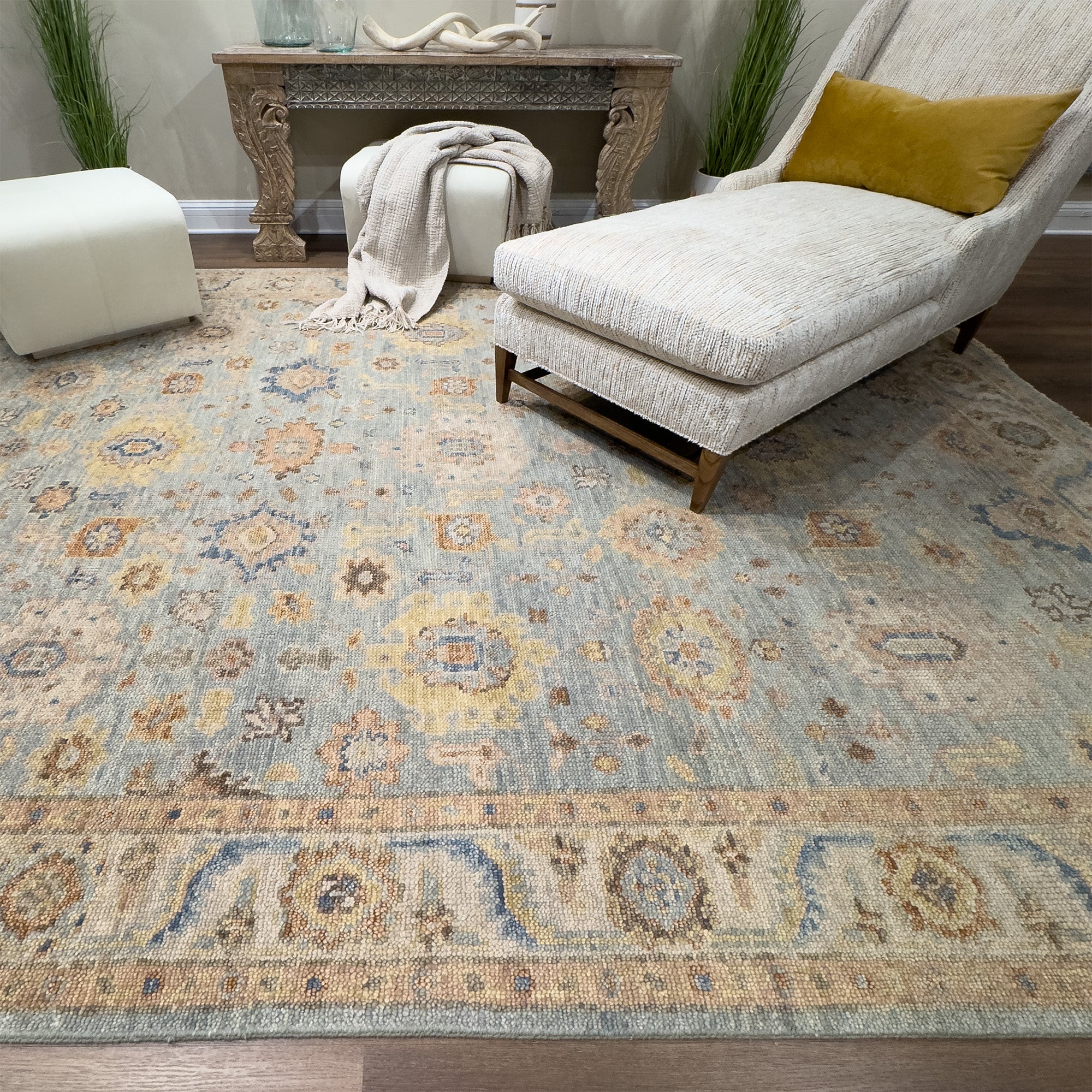 Charise-Maya Seafoam Hand Knotted Rug Rectangle image