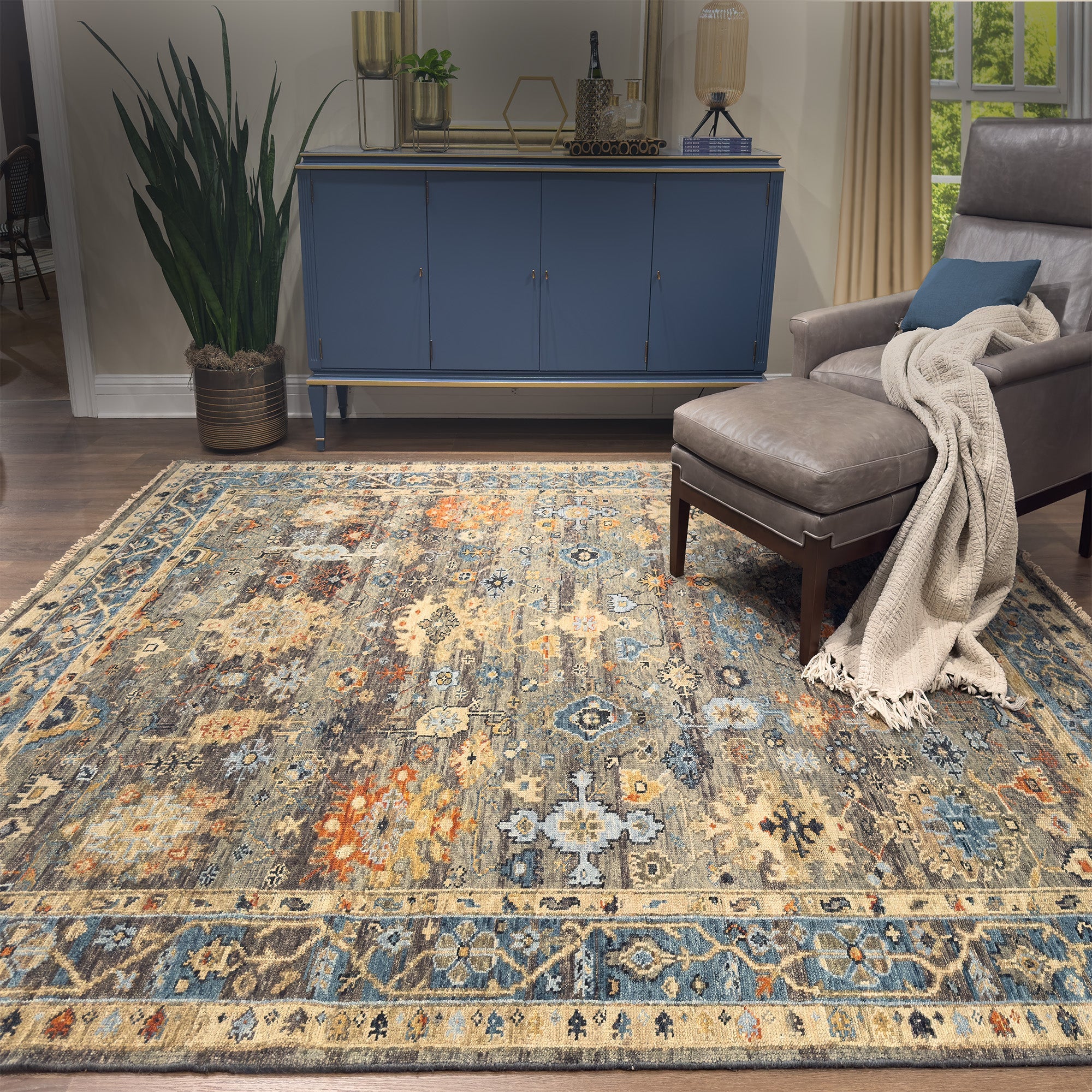Ashford Multi Hand Knotted Rug Rectangle image