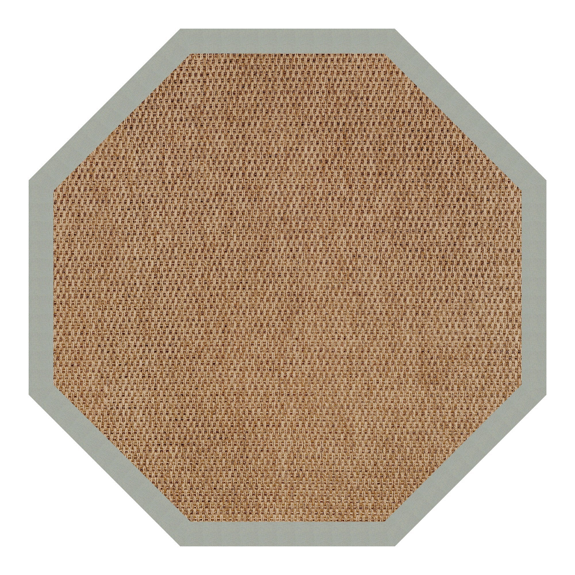 Islamorada-Basketweave Canvas Spa Blue Indoor/Outdoor Bordere Octagon image