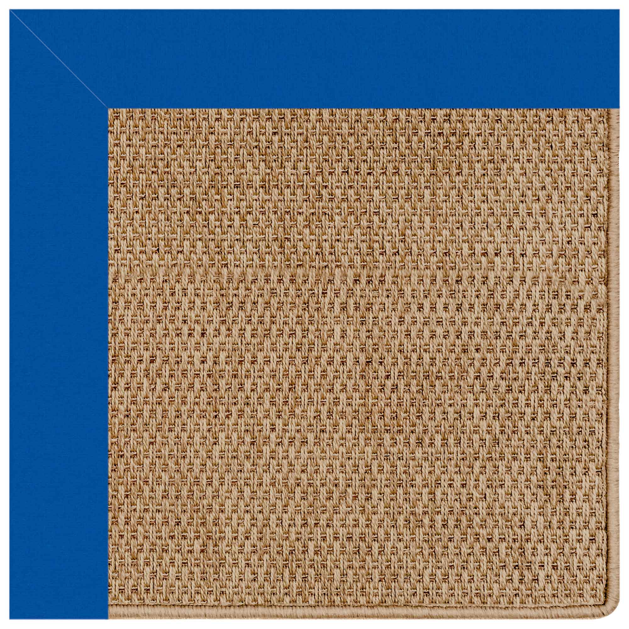 Islamorada-Basketweave Canvas Pacific Blue Indoor/Outdoor Bordere Rectangle image
