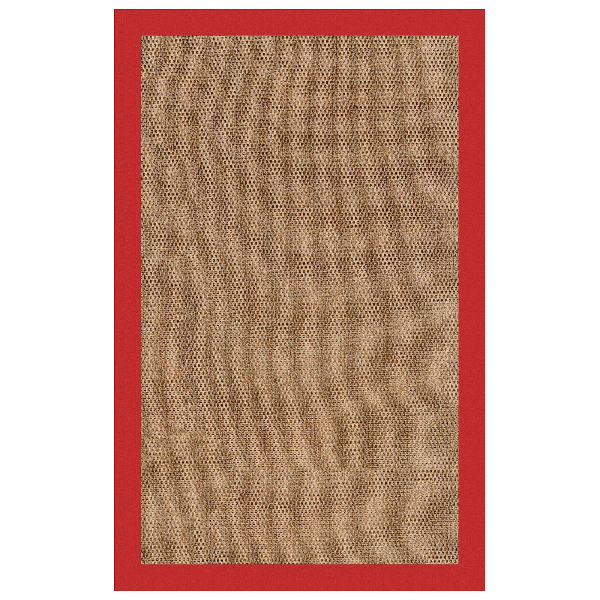 Islamorada-Basketweave Canvas Jockey Red Indoor/Outdoor Bordere Rectangle image