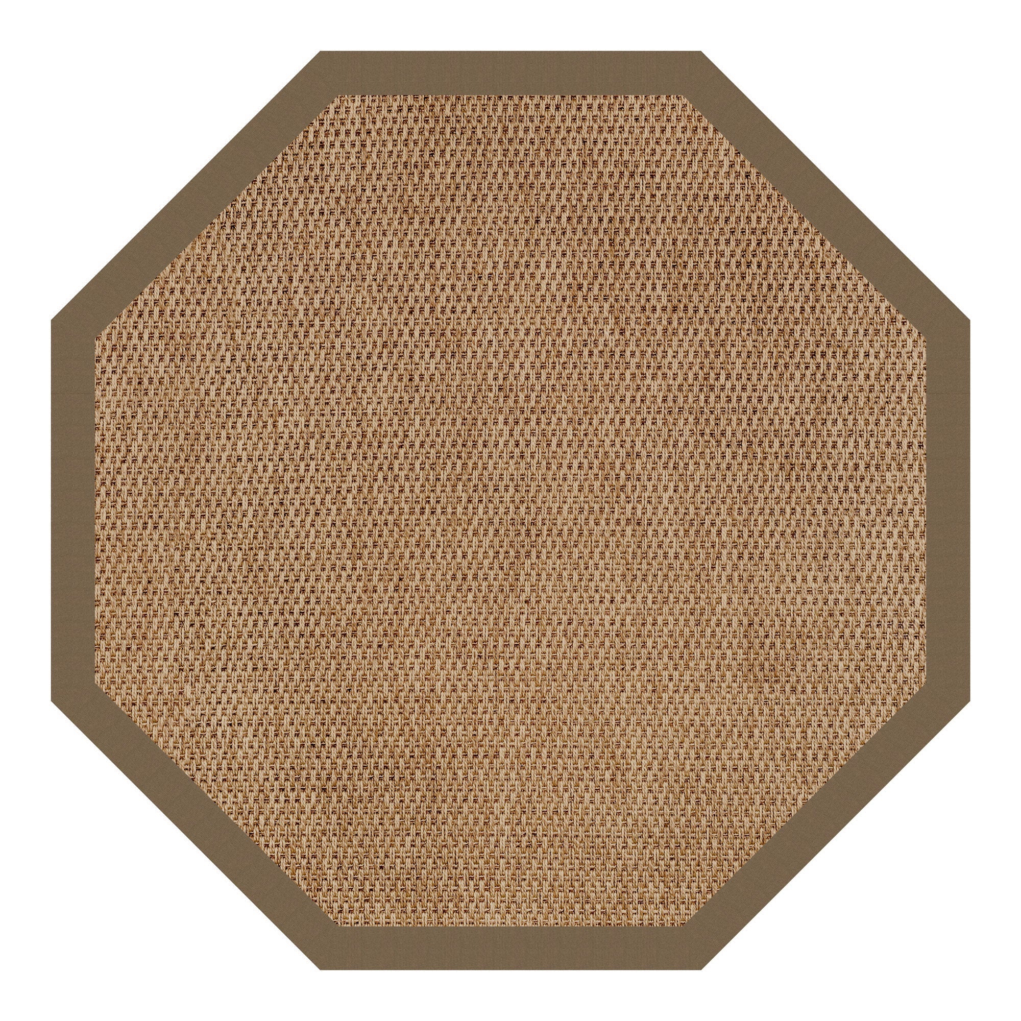 Islamorada-Basketweave Canvas Cocoa Indoor/Outdoor Bordere Octagon image