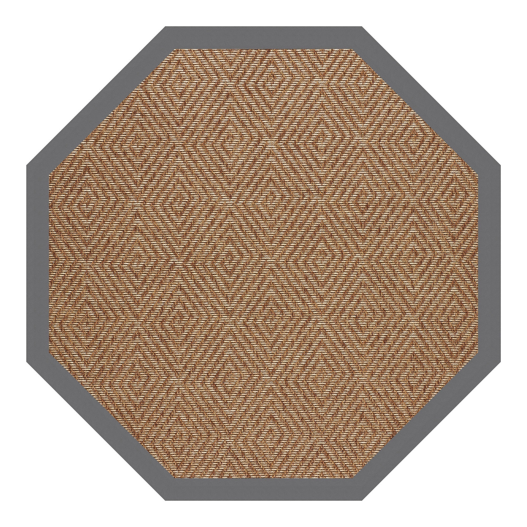 Islamorada-Diamond Canvas Charcoal Indoor/Outdoor Bordere Octagon image