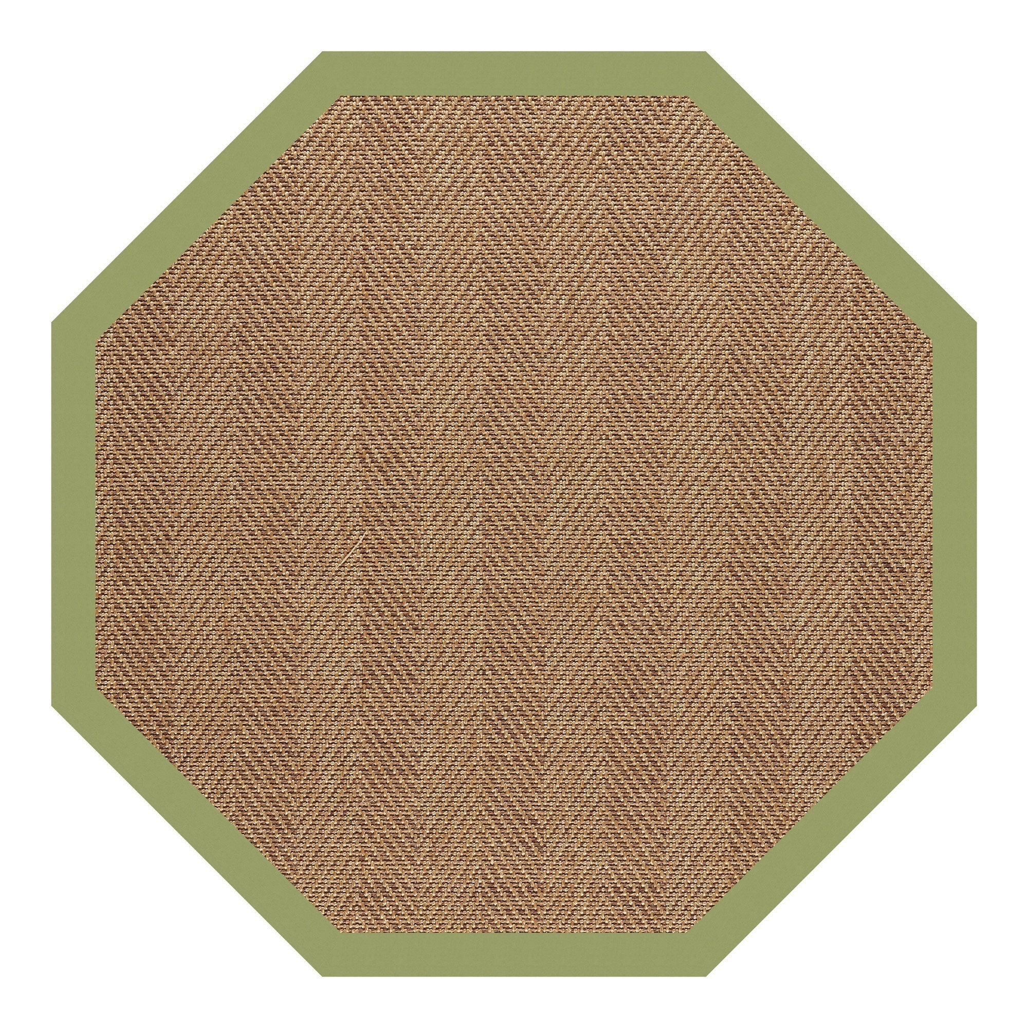 Islamorada-Herringbone Canvas Citron Indoor/Outdoor Bordere Octagon image