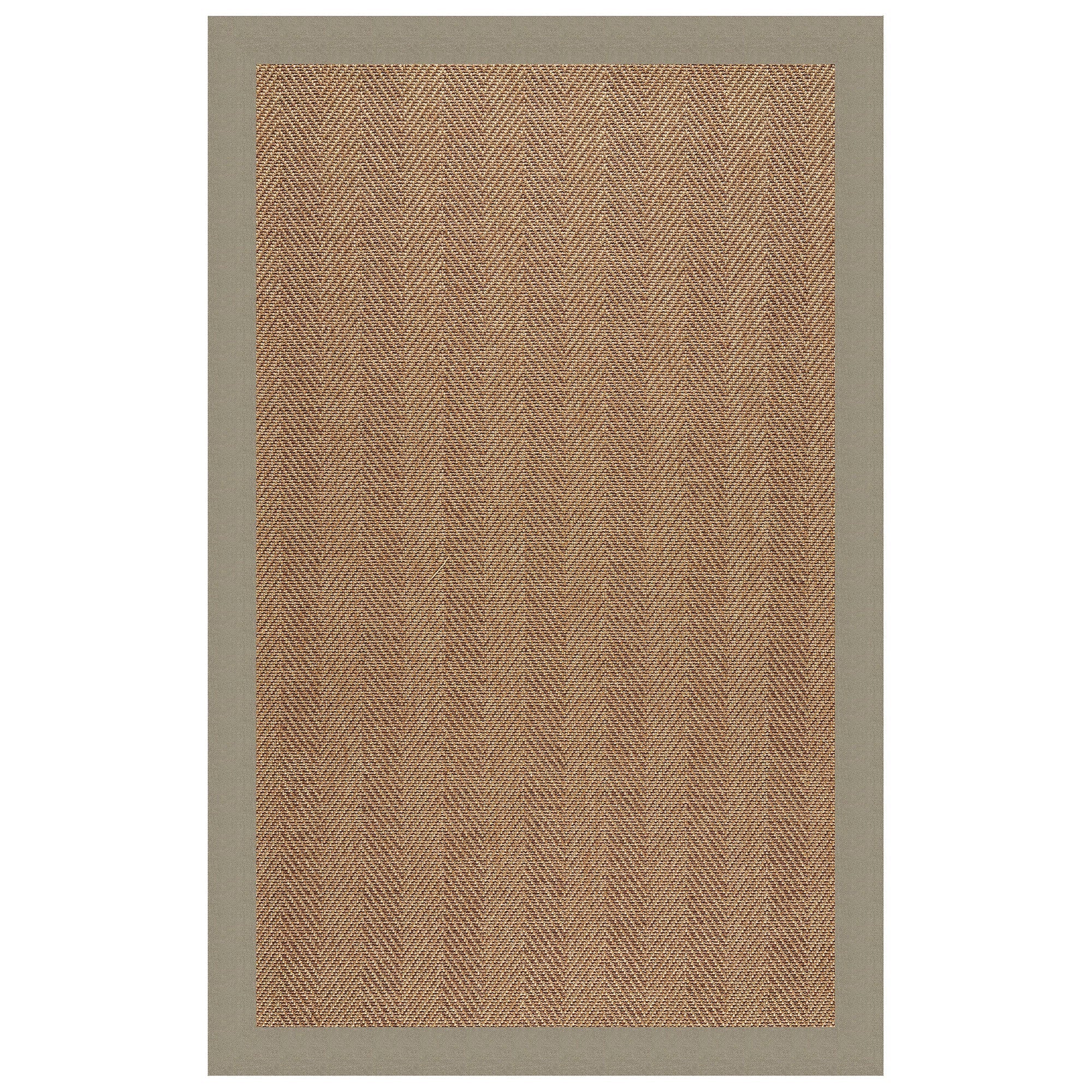Islamorada-Herringbone Canvas Taupe Indoor/Outdoor Bordere Rectangle image