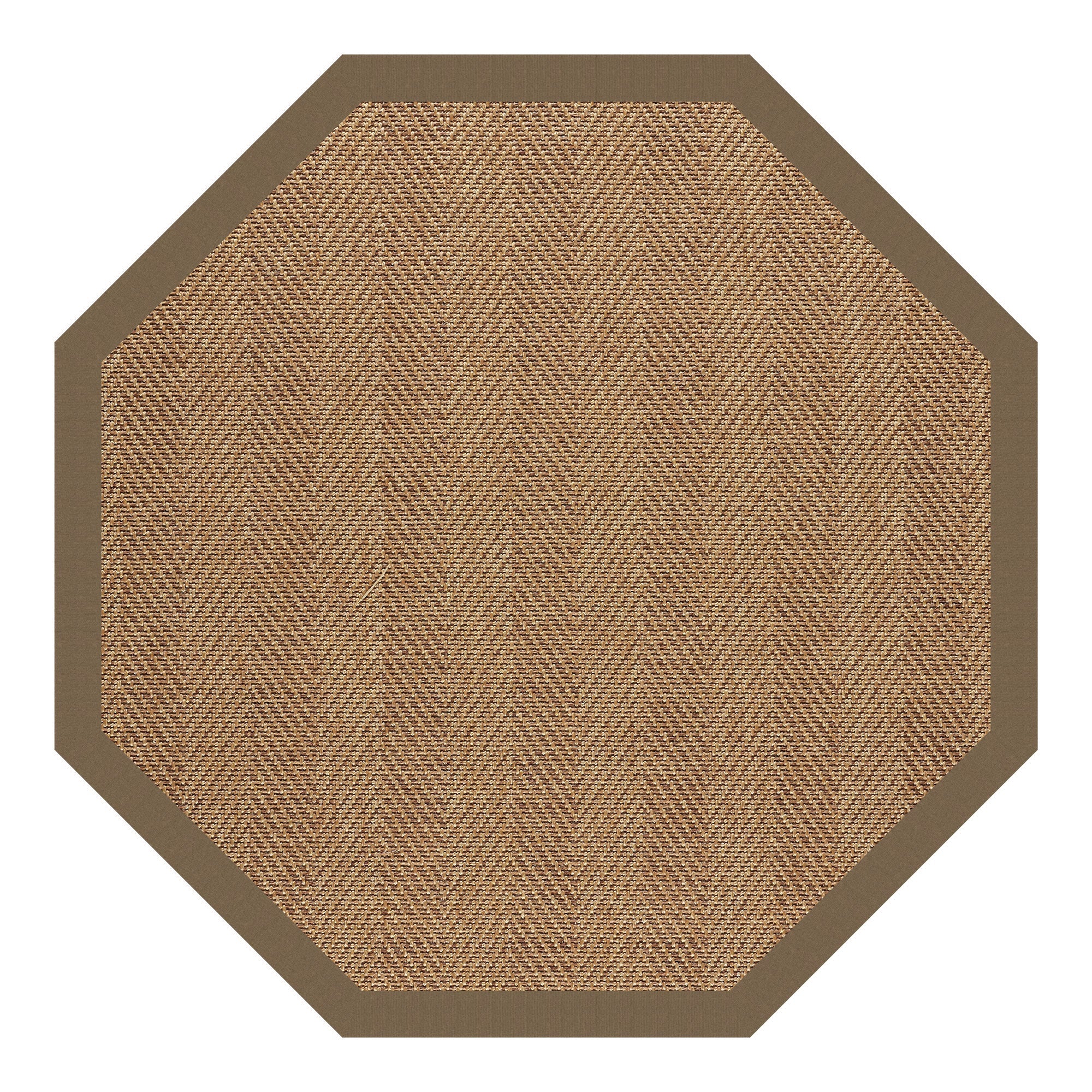 Islamorada-Herringbone Canvas Cocoa Indoor/Outdoor Bordere Octagon image