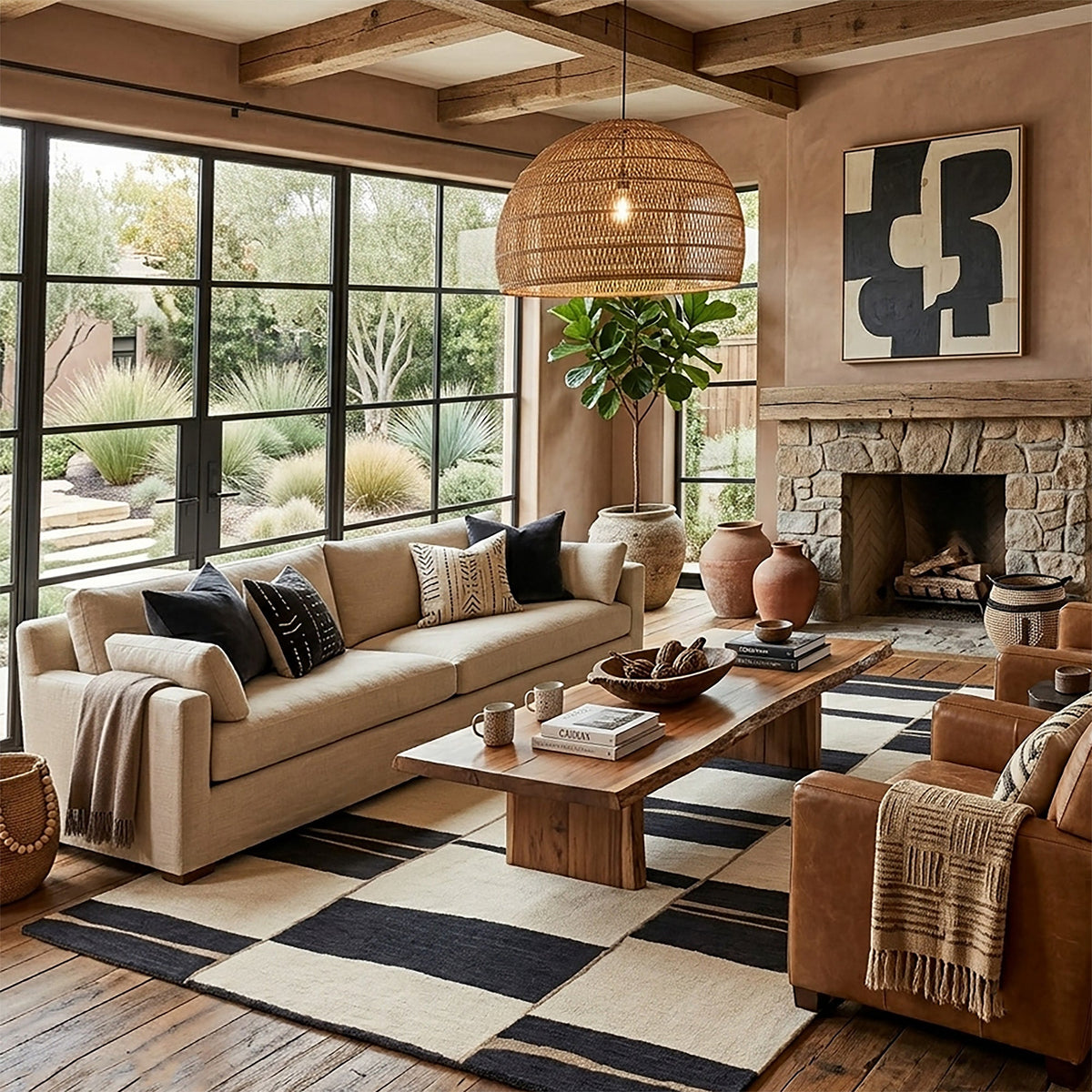 Tantu Onyx/Sand Hand Tufted Rug Rectangle image