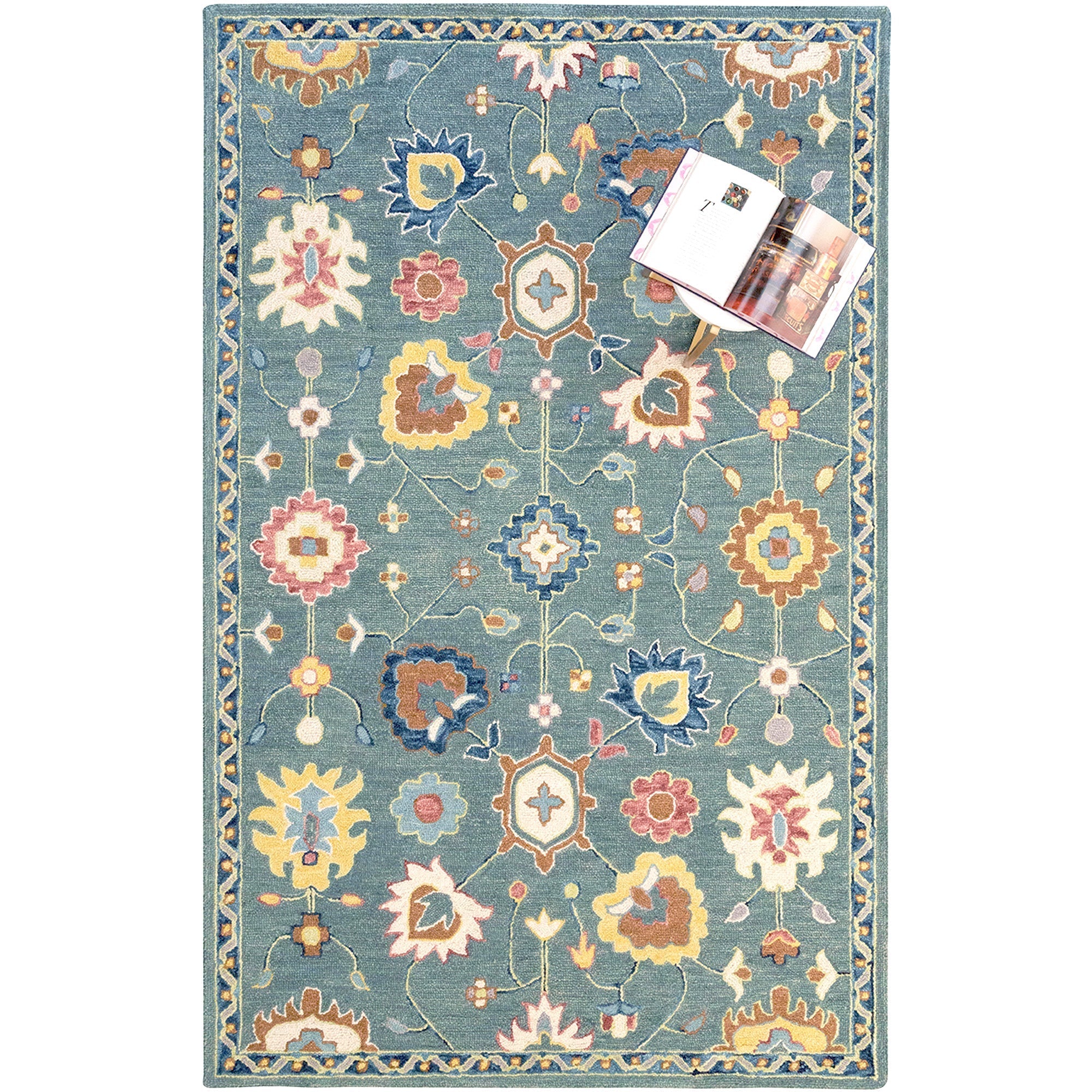 Avanti-Mahal Teal Hand Tufted Rug Rectangle image