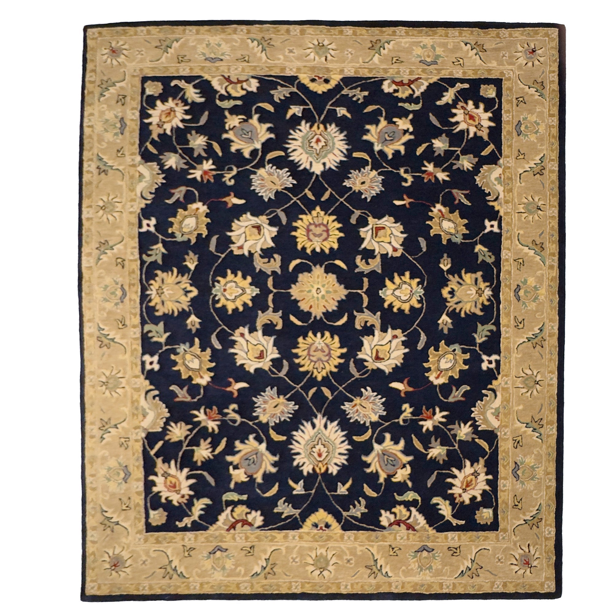 Persia-Keshan Navy Taupe Hand Tufted Rug Rectangle image