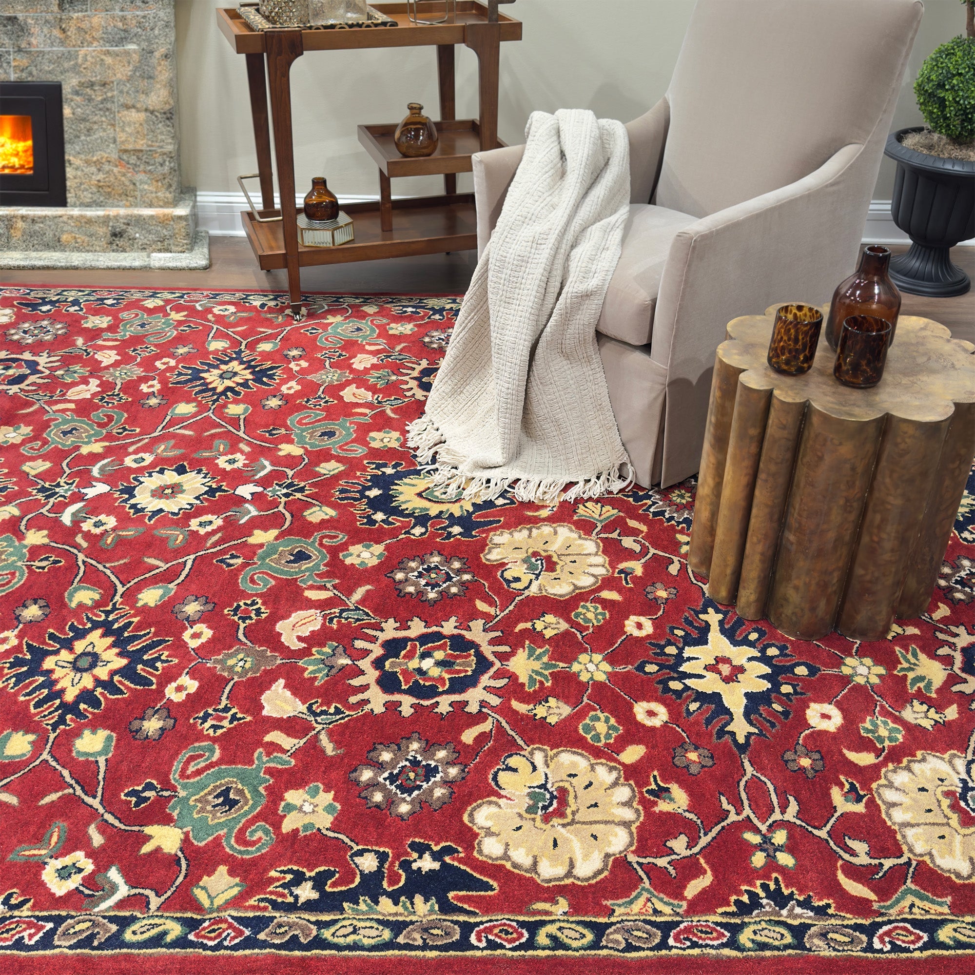 Persia-Mahal Red Hand Tufted Rug Rectangle image