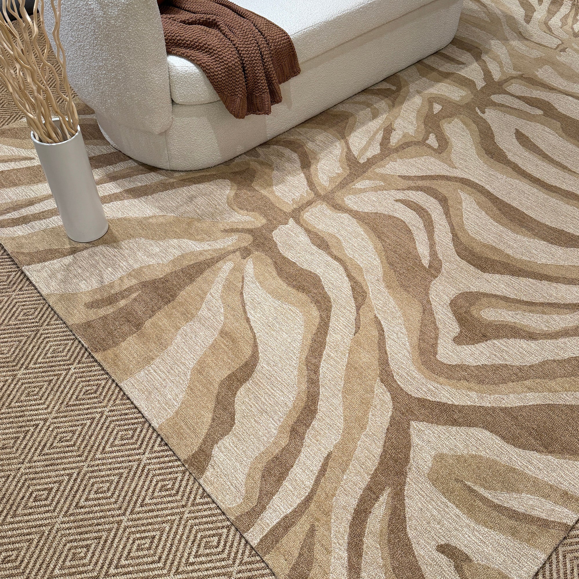 Serengeti-Zebra Beige Hand Tufted Rug Rectangle image