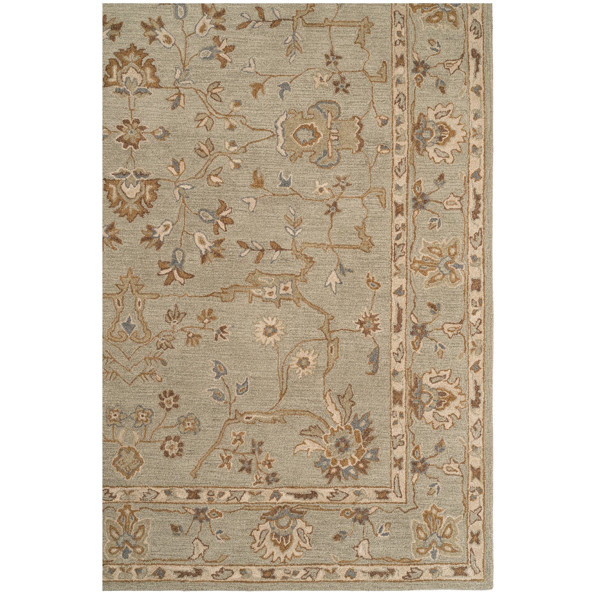 Azari-Isfahan Celadon Hand Tufted Rug Rectangle image
