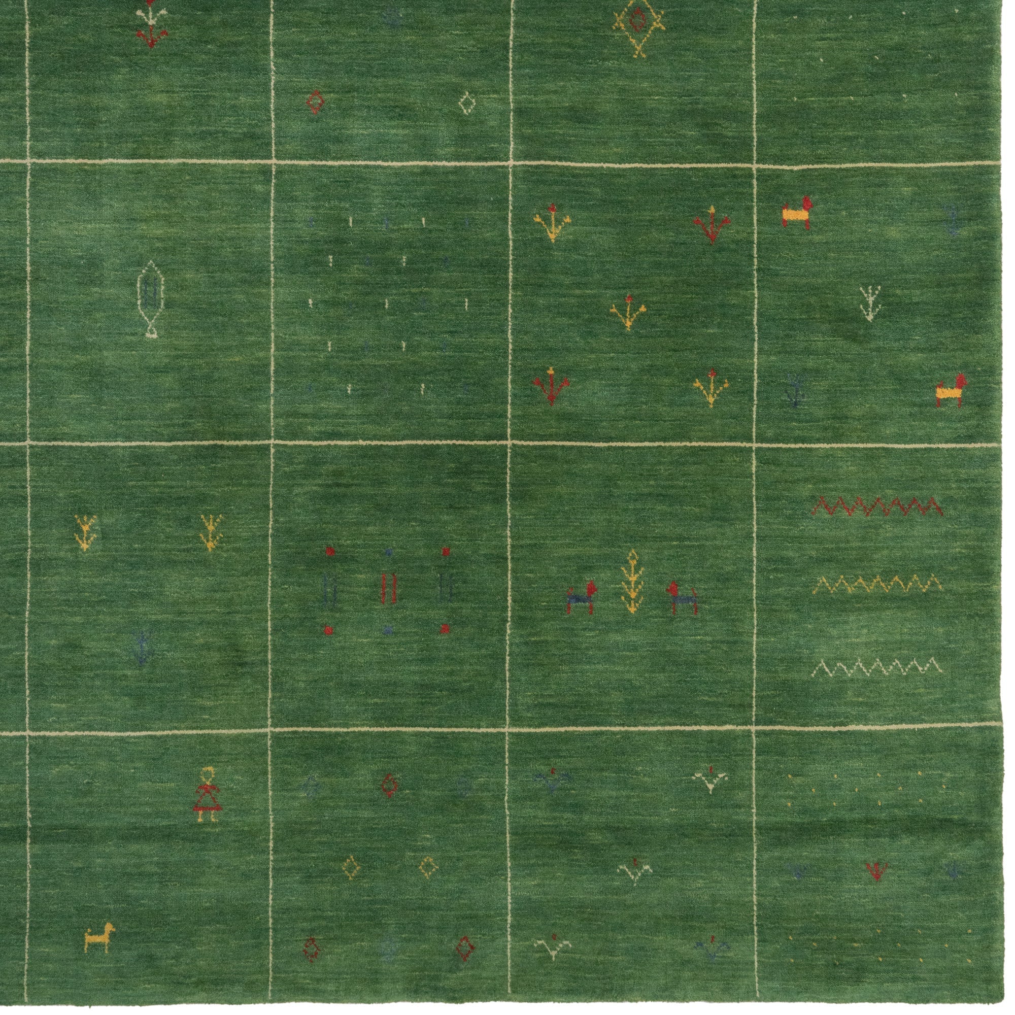 Zagros Verdant Green Hand Loomed Area Rug Rectangle image