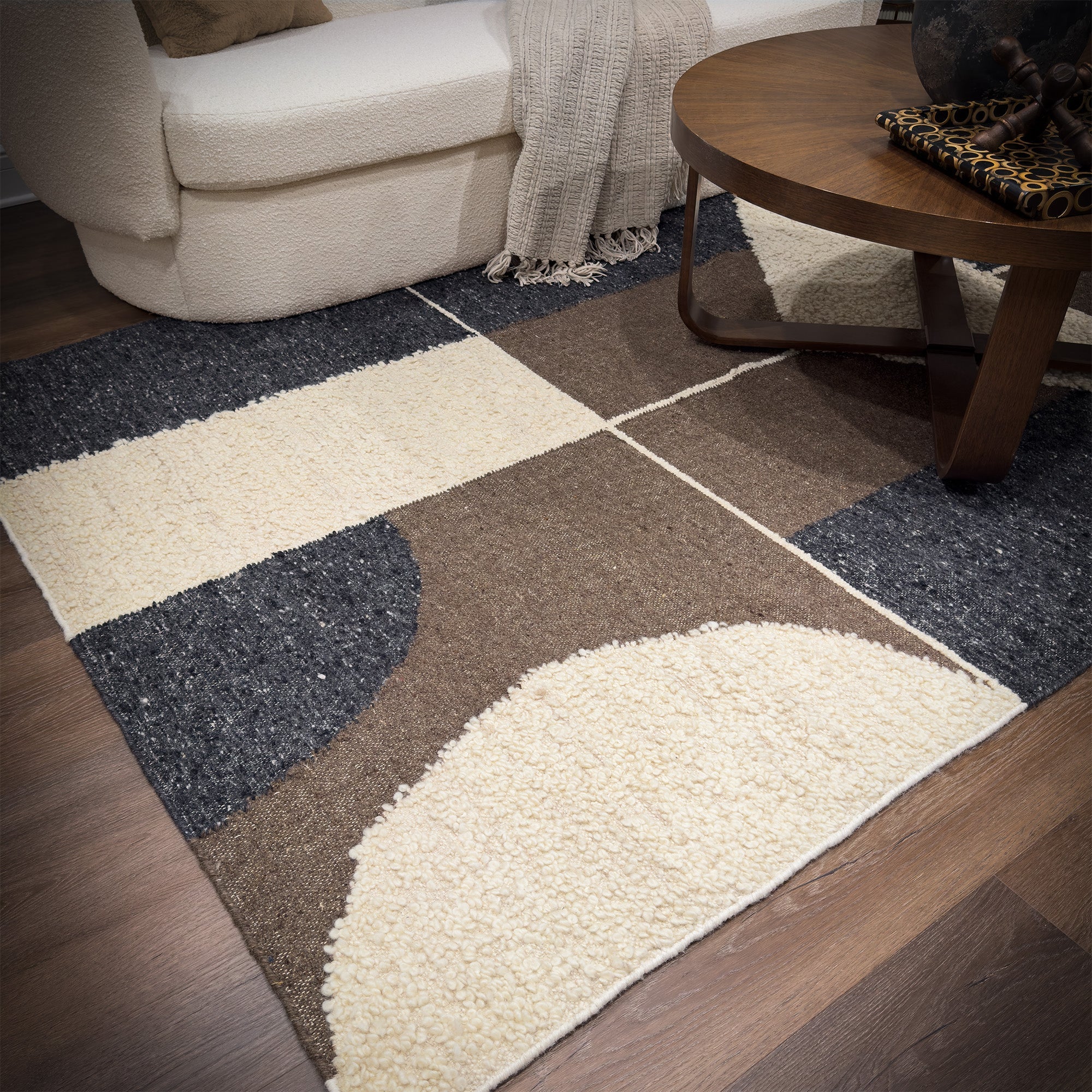Rabat Wood Hand Woven Area Rug Rectangle image