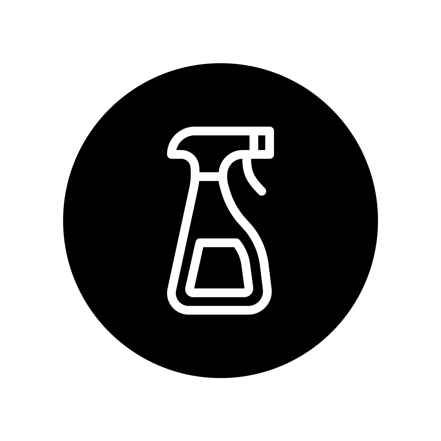 cleaning guide icon with spray bottle