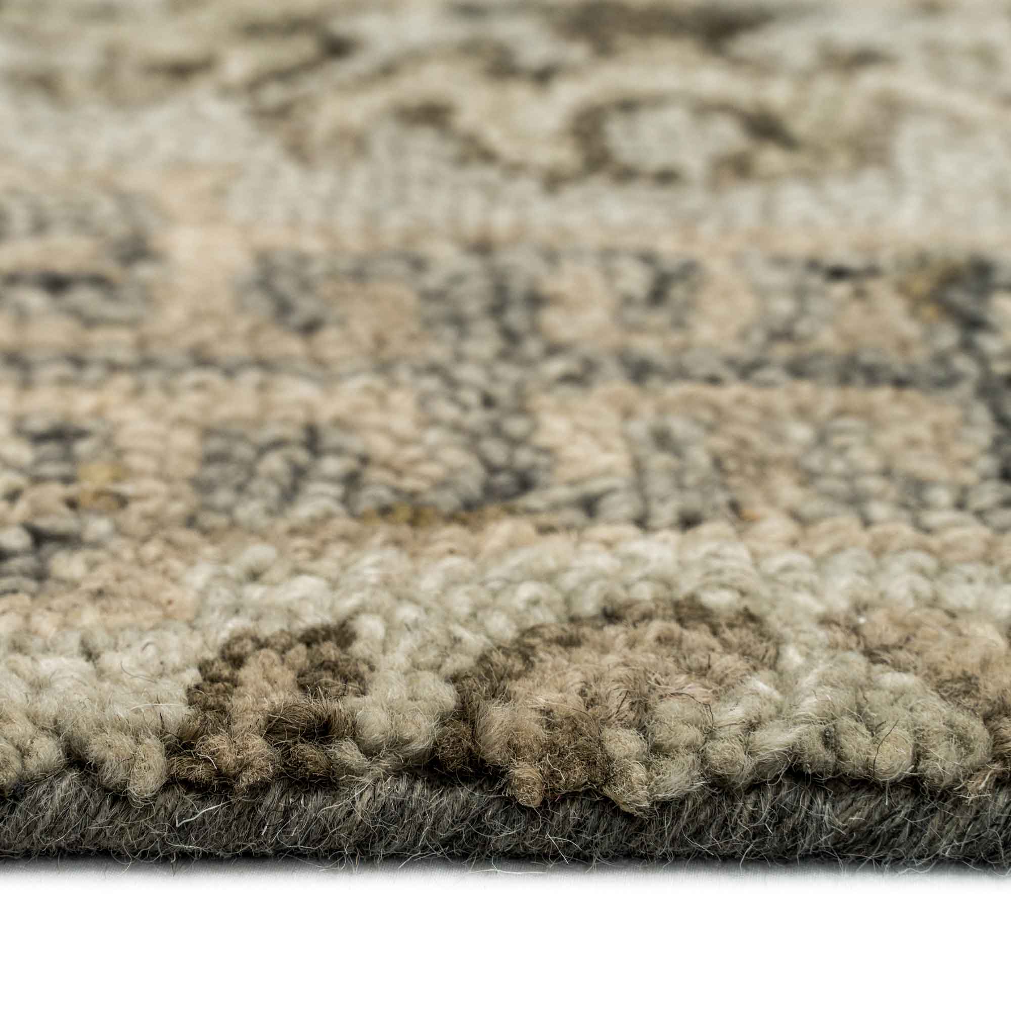 Peyton Beige Grey Hand Tufted Rug Rectangle Cross Section image