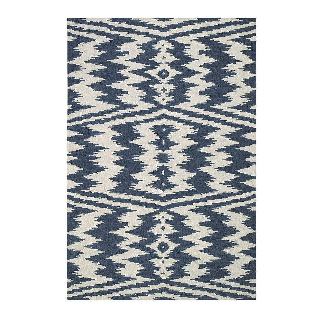 Uzbek Bokrum Blue Flat Woven Rug Rectangle image